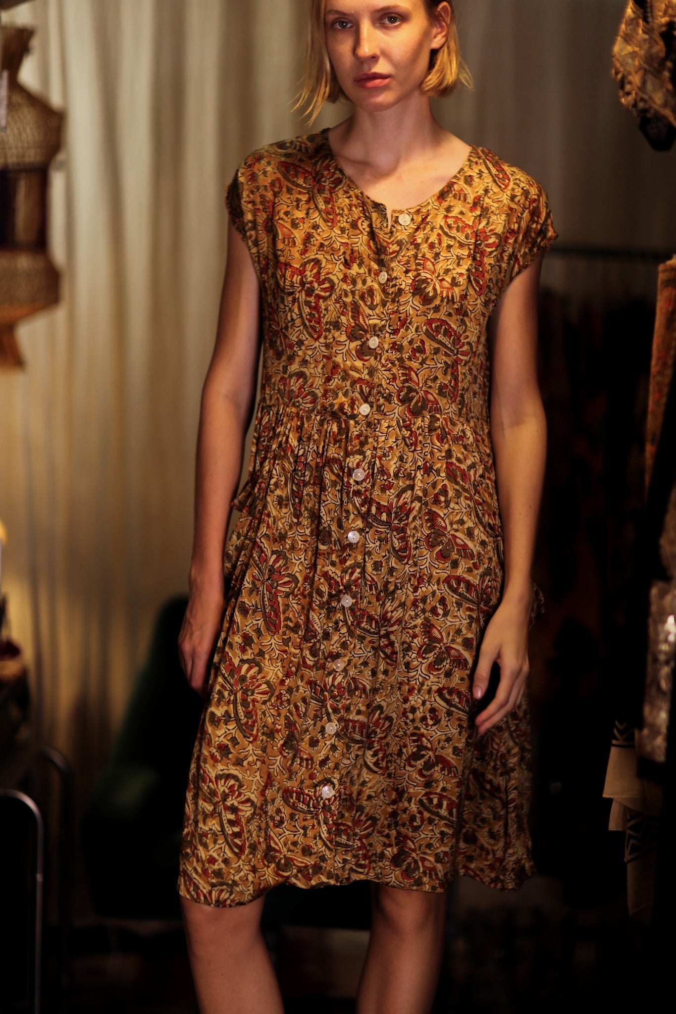 EDITH SILK DRESS MARIPOSA YELLOW