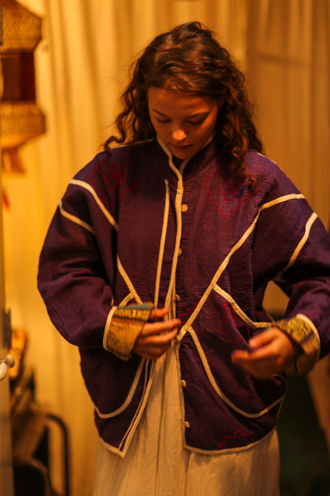 KANTHA JACKET PURPLE VENDOR