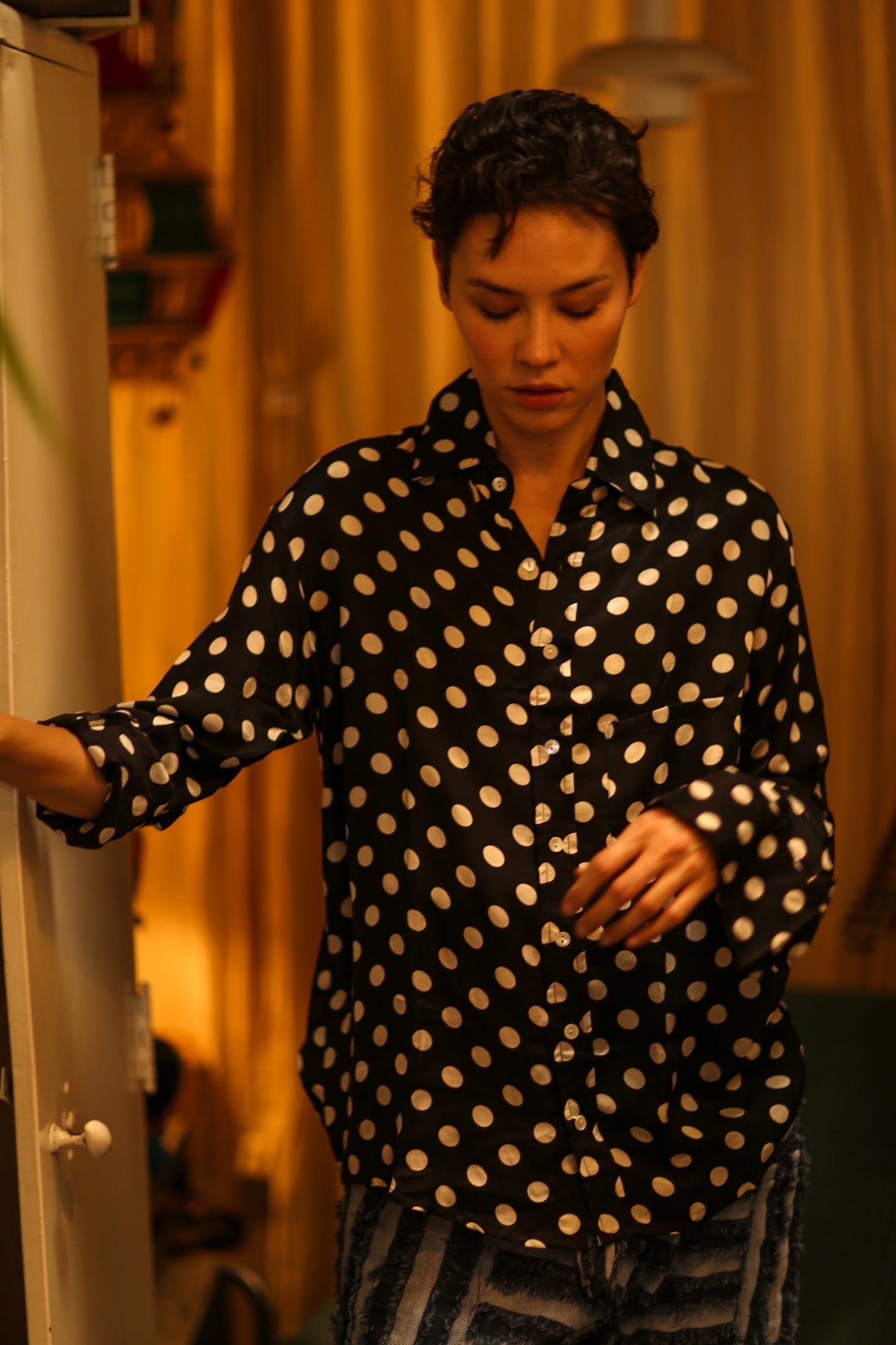 BOYFRIEND SHIRT BILLIE BLACK AND WHITE