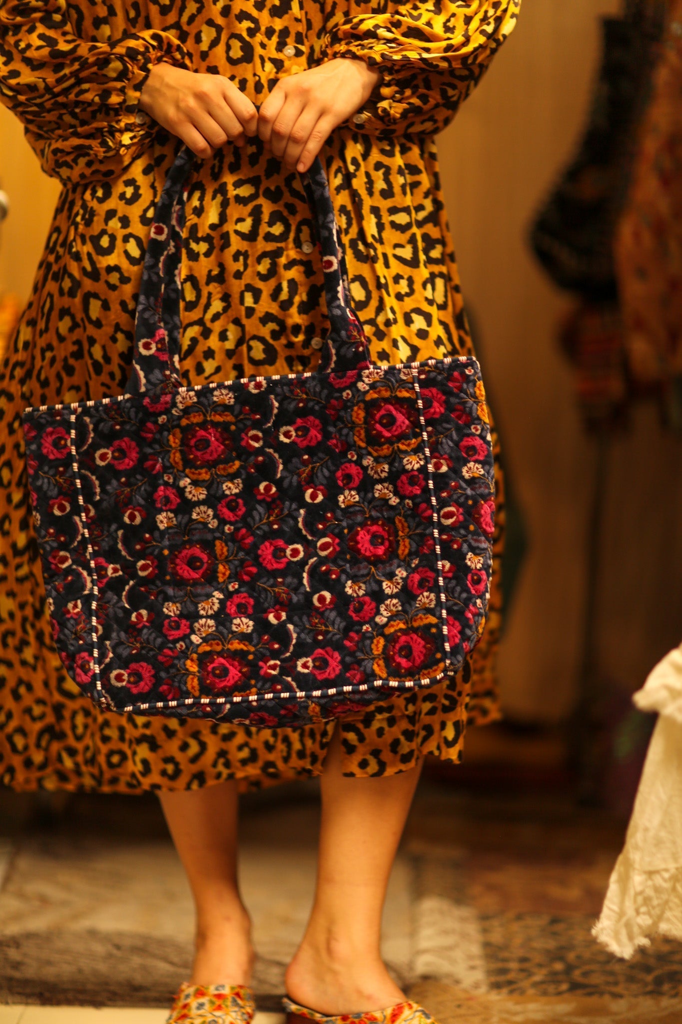 KALI VELVET BAG BOHO FLOWER M