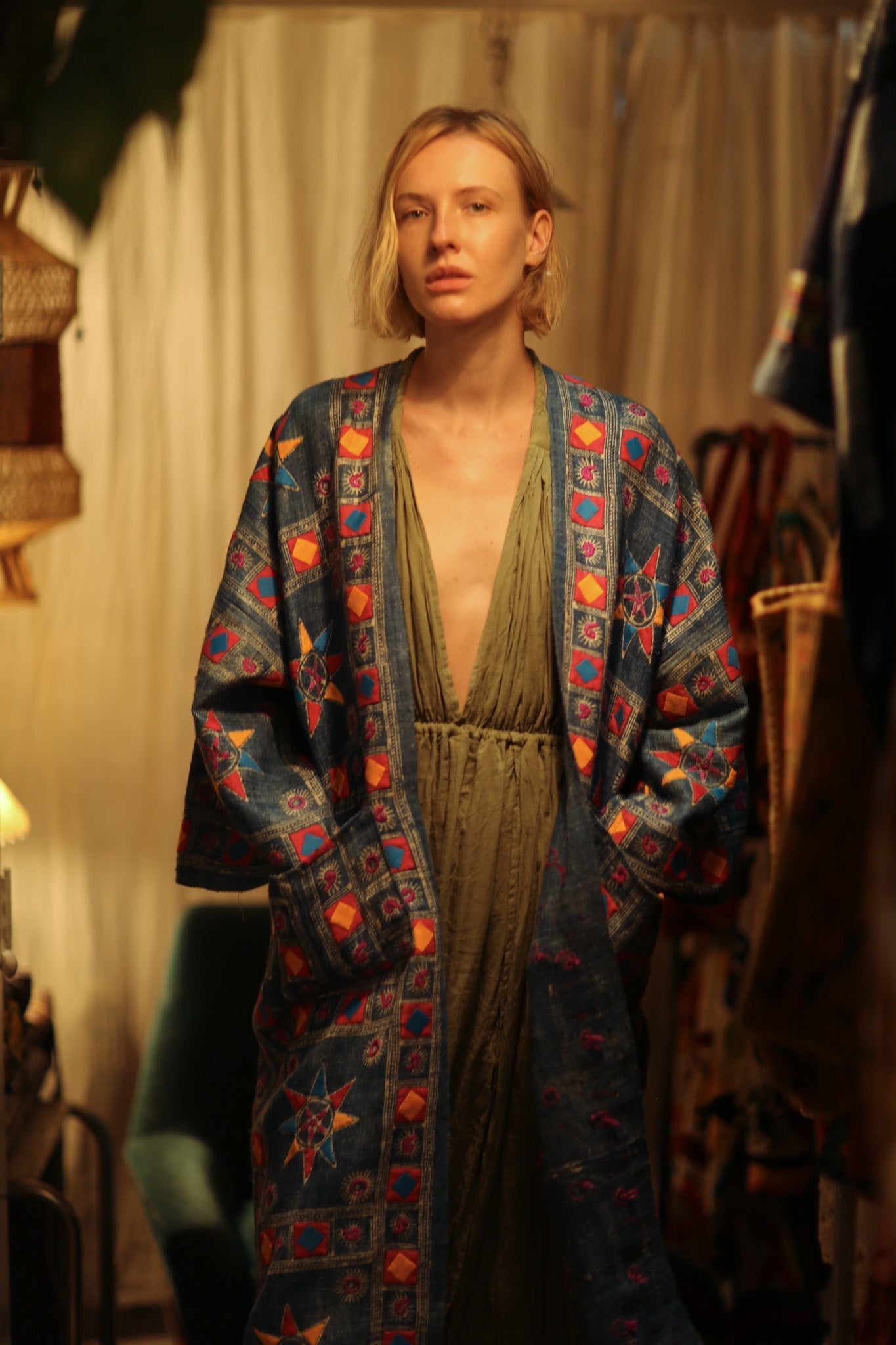 DUMA ARTISAN MADE EMBROIDERED KIMONO PINK 2