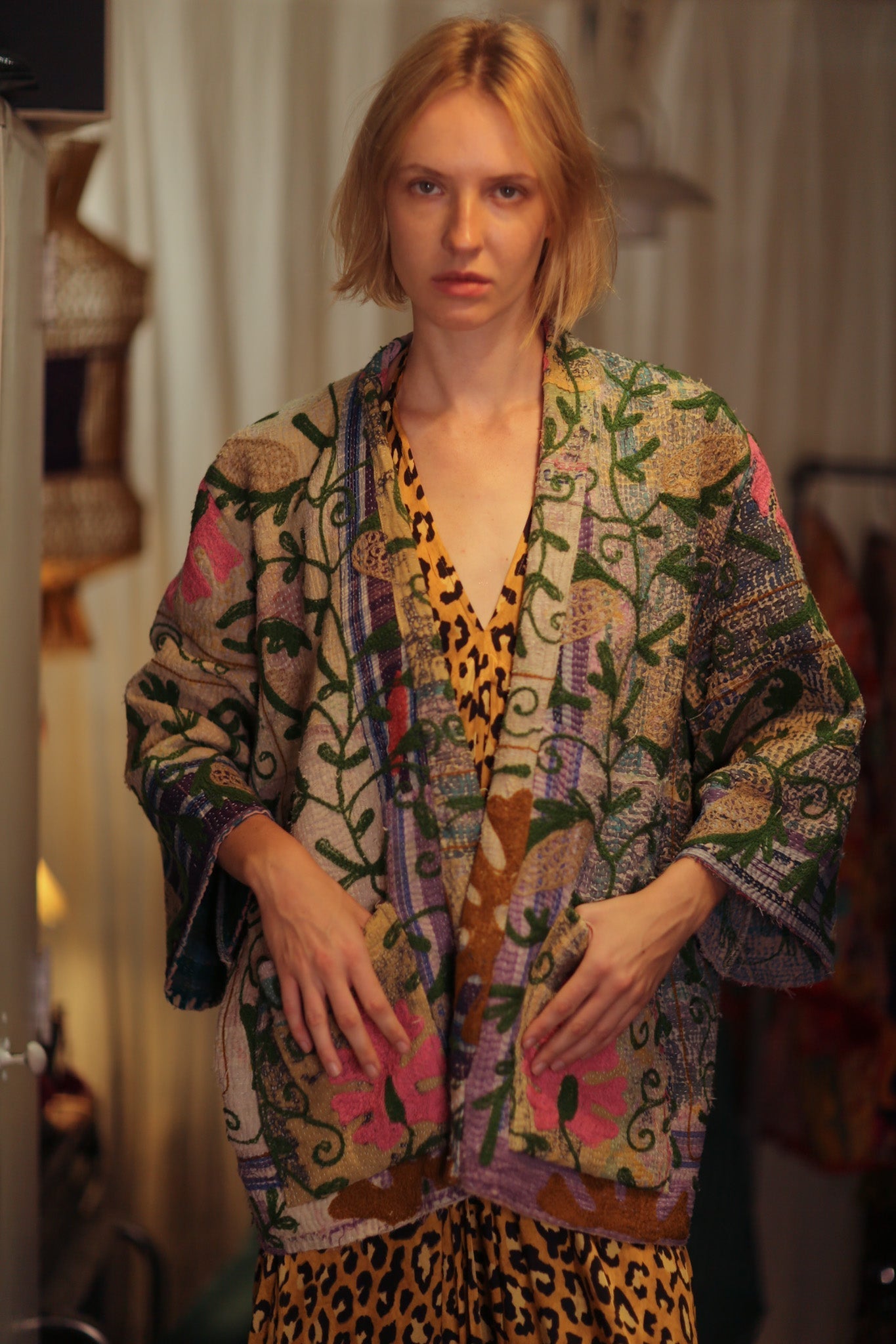 KANTHA EMBROIDERED KIMONO MONTY DECO