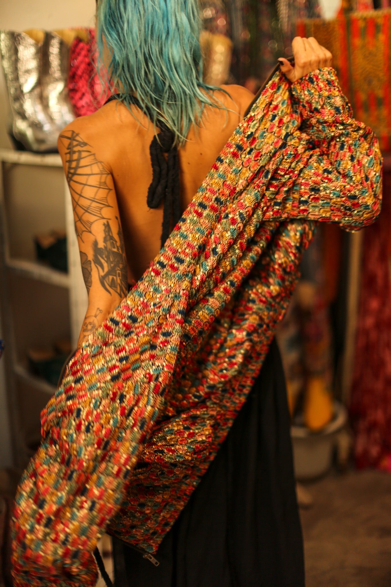 EMBROIDERED SILK BOMBER JACKET ANCHA LEROY