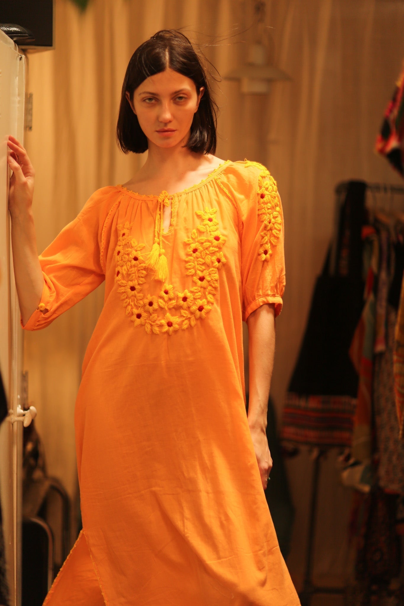 ADELE EMBROIDERED FLOWER DRESS - MOMO STUDIO BERLIN - Berlin Concept Store - sustainable & ethical fashion