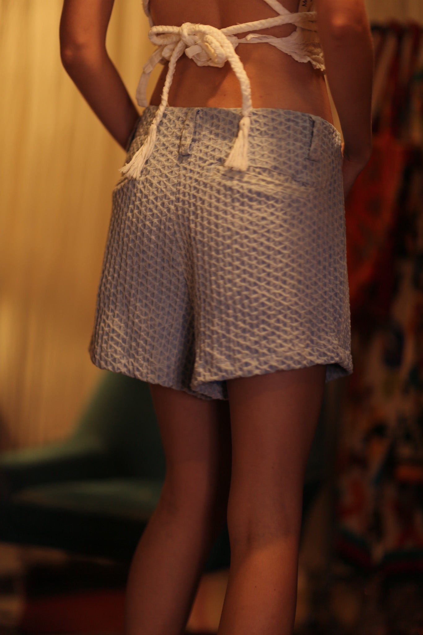 ANNETTE PATTERNED SOFT DENIM SHORTS - MOMO STUDIO BERLIN - Berlin Concept Store - sustainable & ethical fashion