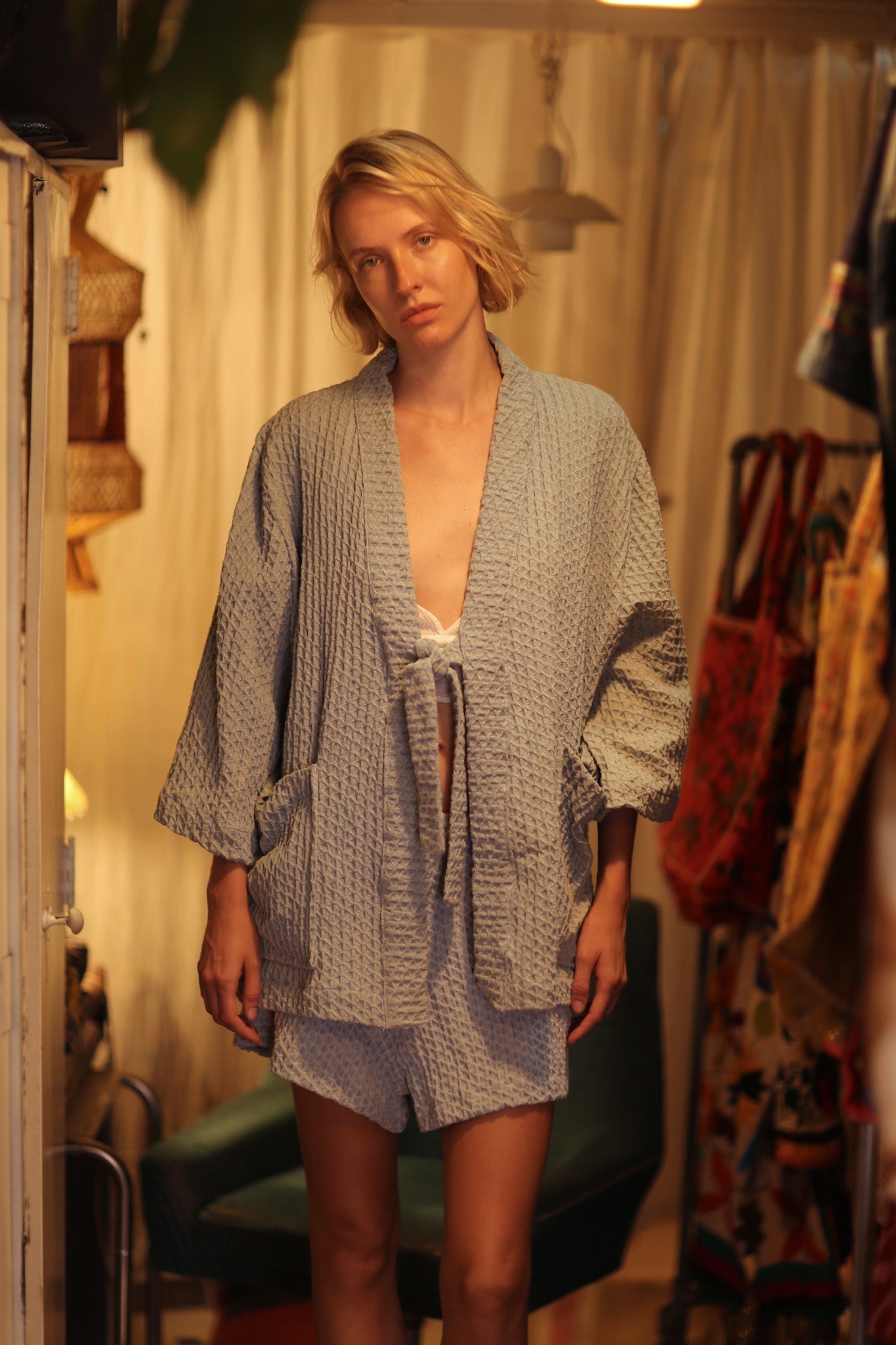 ANNETTE PATTERNED SOFT DENIM SHORTS - MOMO STUDIO BERLIN - Berlin Concept Store - sustainable & ethical fashion