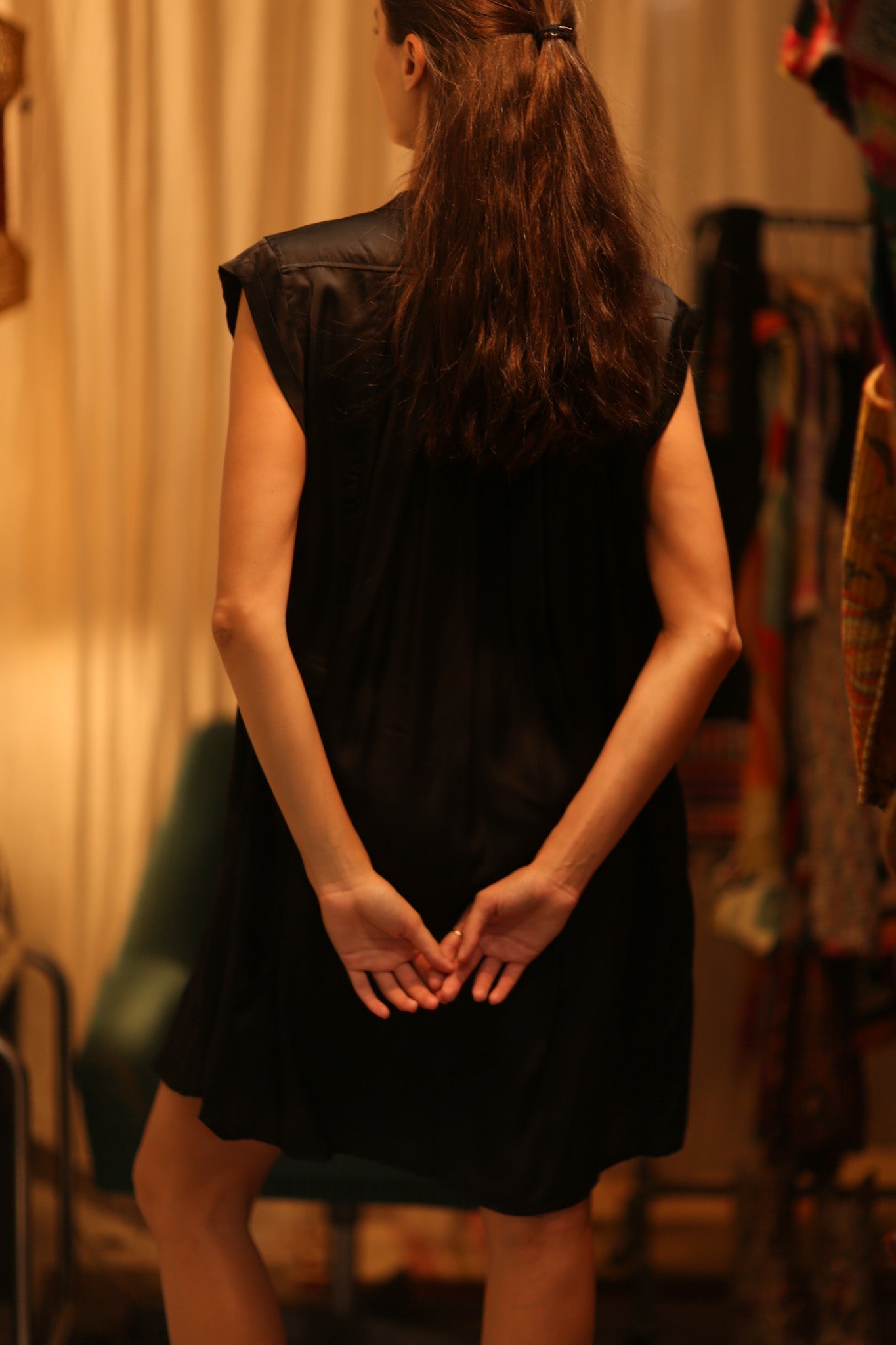 BLACK SILK DRESS MARY - MOMO STUDIO BERLIN - Berlin Concept Store - sustainable & ethical fashion