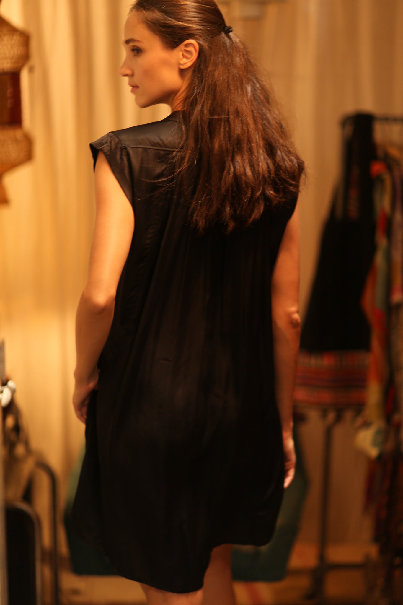 BLACK SILK DRESS MARY - MOMO STUDIO BERLIN - Berlin Concept Store - sustainable & ethical fashion
