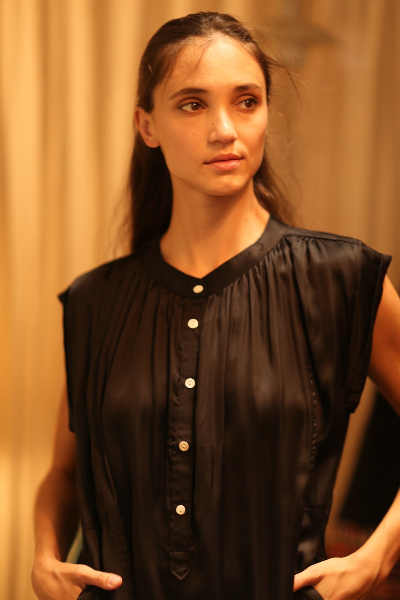 BLACK SILK DRESS MARY - MOMO STUDIO BERLIN - Berlin Concept Store - sustainable & ethical fashion