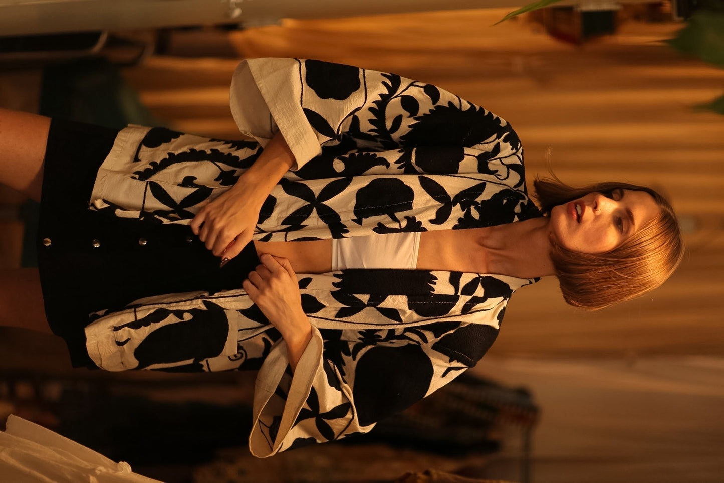 BLACK WHITE SUZANI KIMONO DRISA - MOMO STUDIO BERLIN - Berlin Concept Store - sustainable & ethical fashion