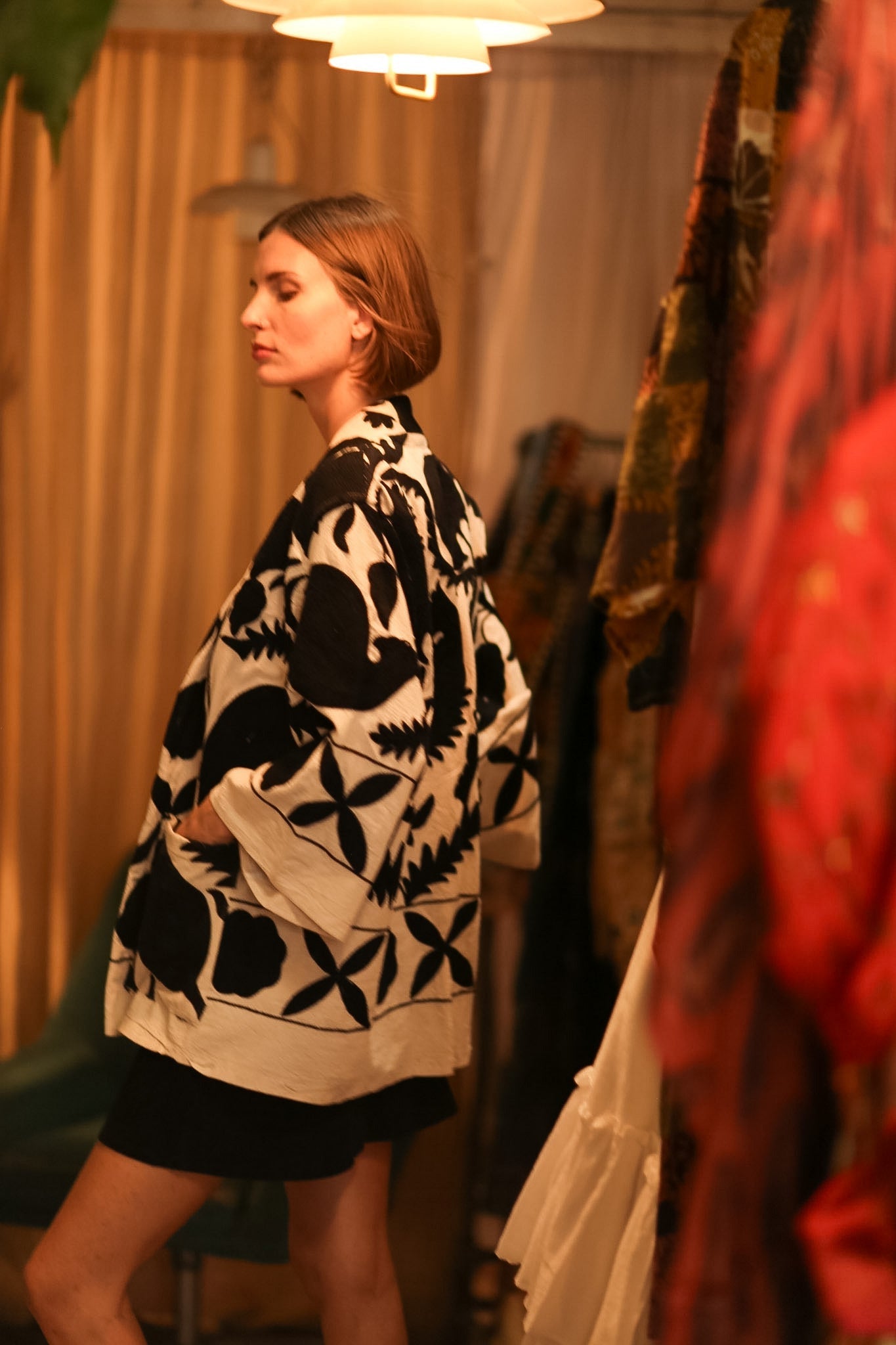 BLACK WHITE SUZANI KIMONO DRISA - MOMO STUDIO BERLIN - Berlin Concept Store - sustainable & ethical fashion