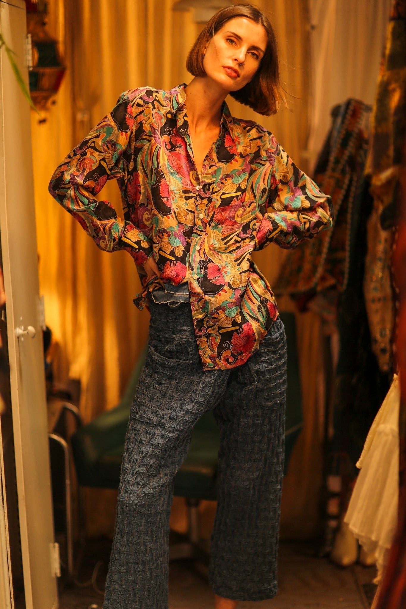 BOYFRIEND BILLIE BLACK OCEAN FLOWERS - MOMO STUDIO BERLIN - Berlin Concept Store - sustainable & ethical fashion