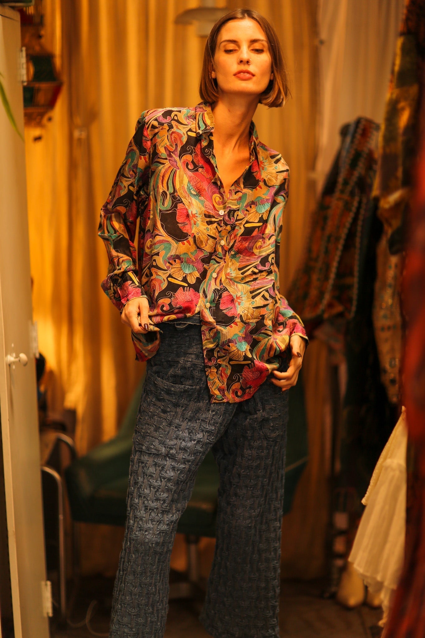 BOYFRIEND BILLIE BLACK OCEAN FLOWERS - MOMO STUDIO BERLIN - Berlin Concept Store - sustainable & ethical fashion