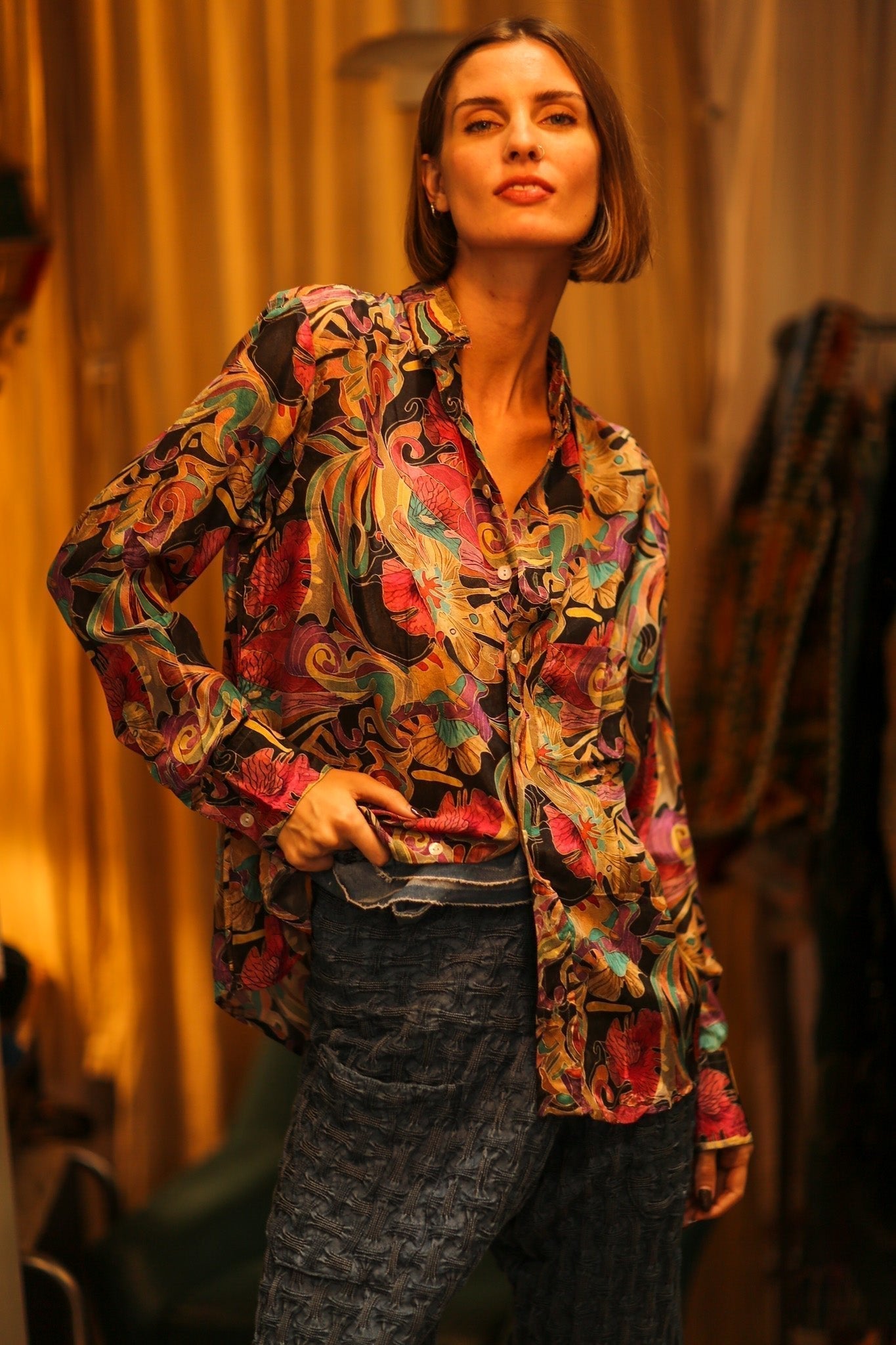 BOYFRIEND BILLIE BLACK OCEAN FLOWERS - MOMO STUDIO BERLIN - Berlin Concept Store - sustainable & ethical fashion