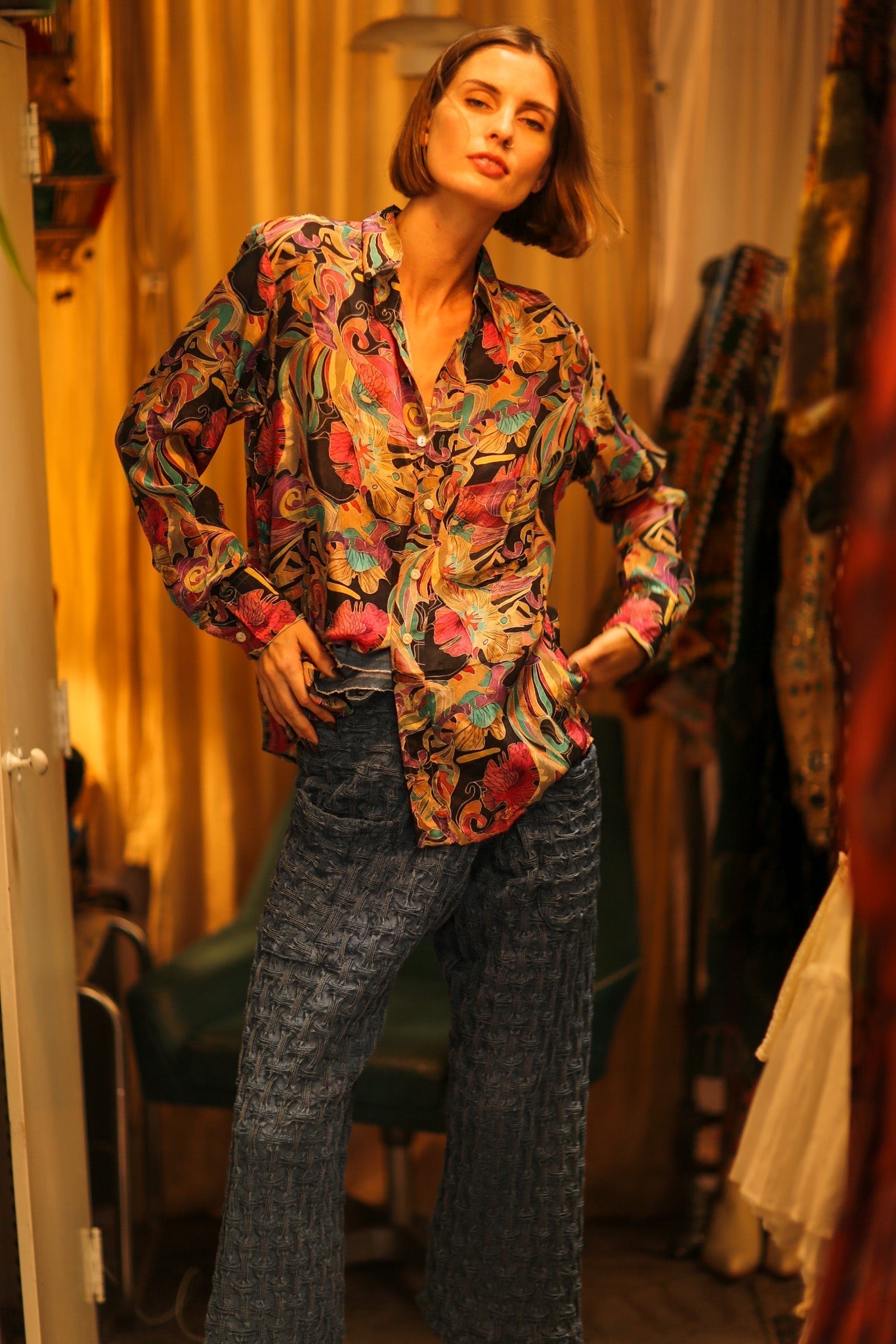 BOYFRIEND BILLIE BLACK OCEAN FLOWERS - MOMO STUDIO BERLIN - Berlin Concept Store - sustainable & ethical fashion