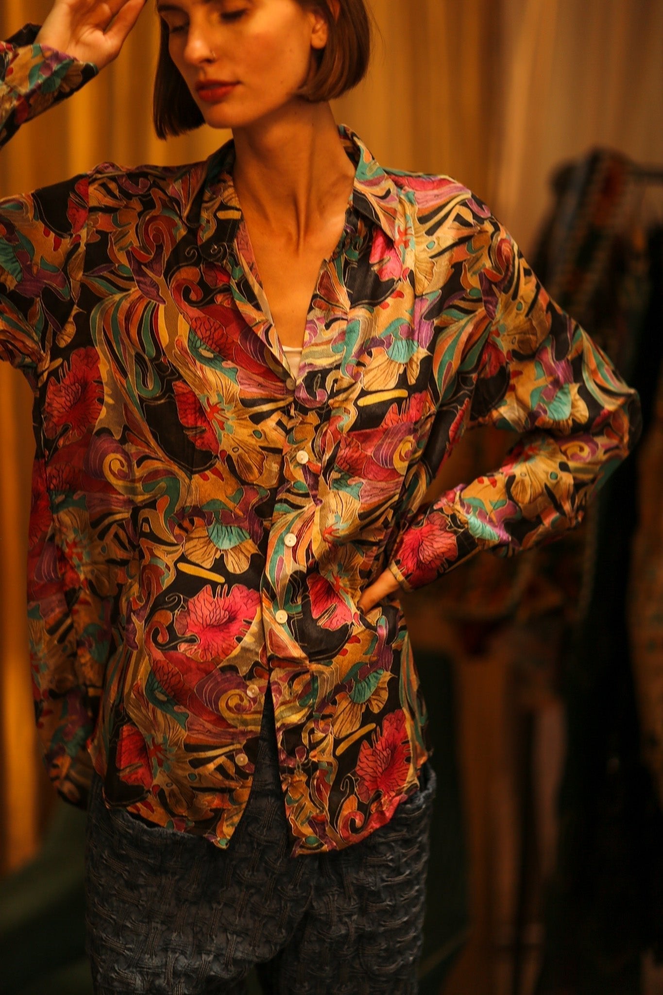 BOYFRIEND BILLIE BLACK OCEAN FLOWERS - MOMO STUDIO BERLIN - Berlin Concept Store - sustainable & ethical fashion