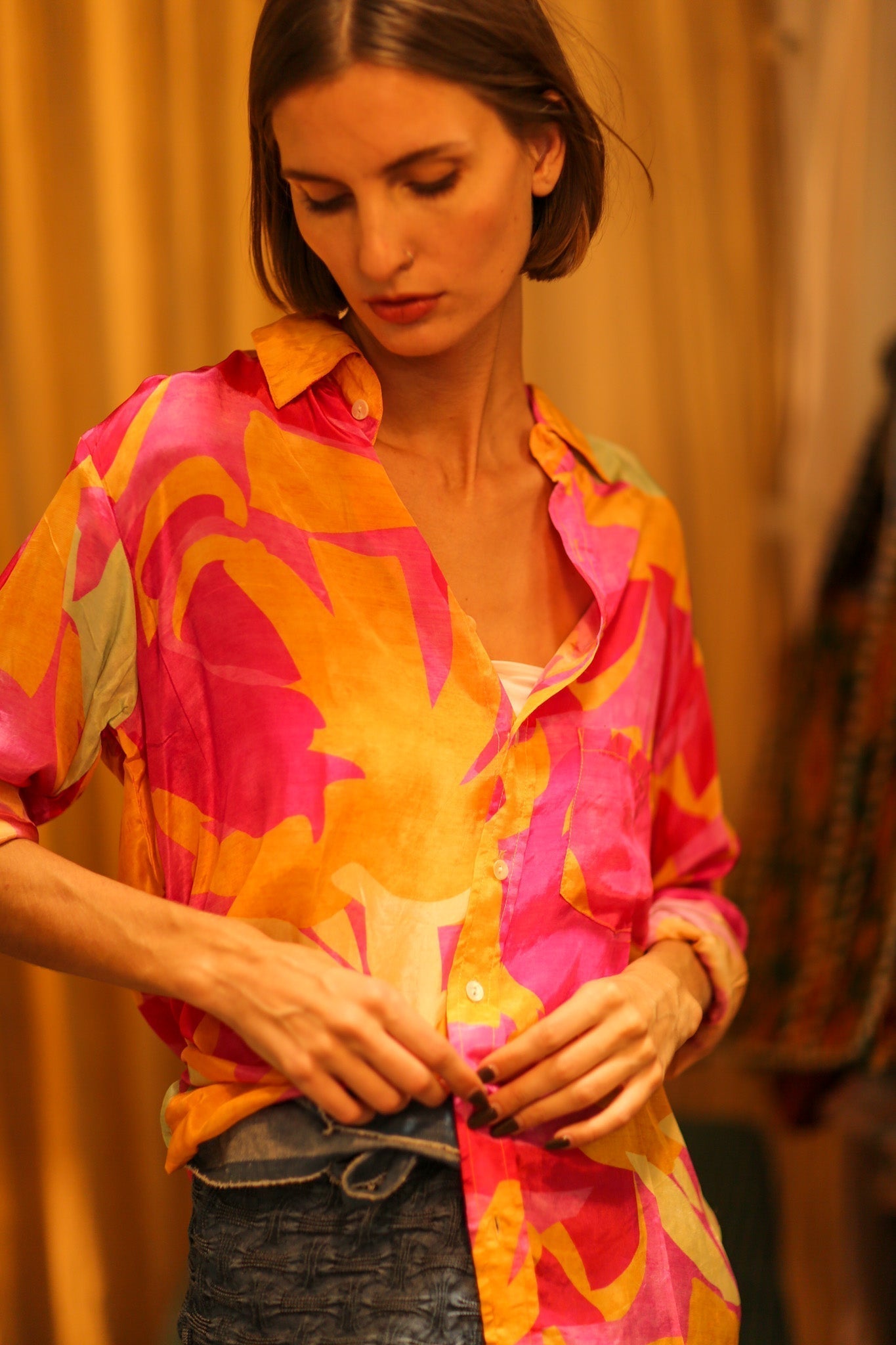 BOYFRIEND BILLIE PINK AND YELLOW SPLASH - MOMO STUDIO BERLIN - Berlin Concept Store - sustainable & ethical fashion