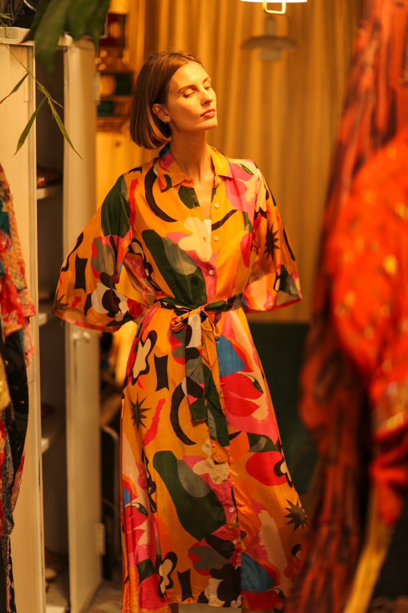 BUTTON DOWN SILK DRESS AEKI - MOMO STUDIO BERLIN - Berlin Concept Store - sustainable & ethical fashion