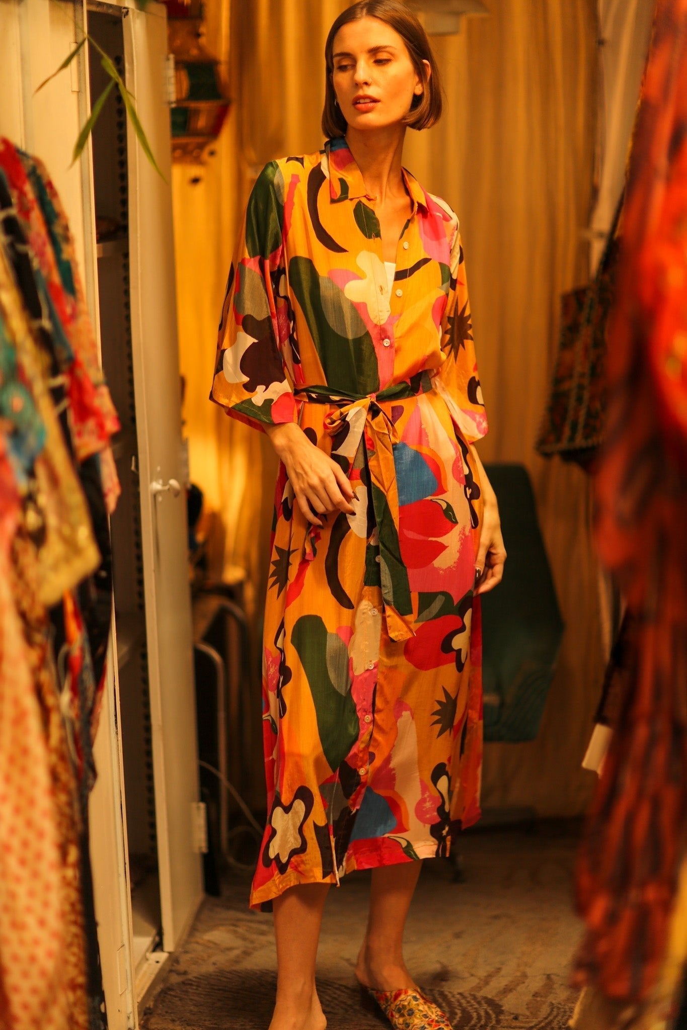 BUTTON DOWN SILK DRESS AEKI - MOMO STUDIO BERLIN - Berlin Concept Store - sustainable & ethical fashion