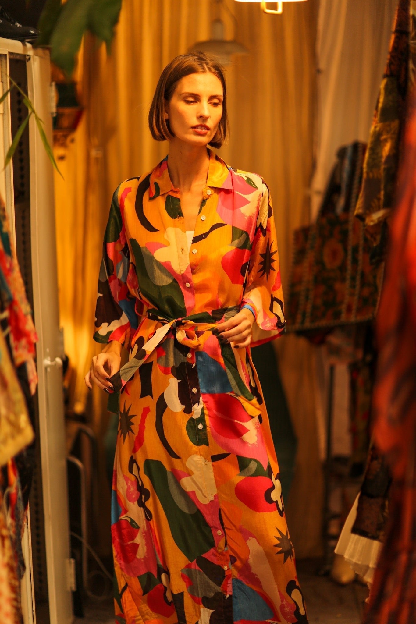 BUTTON DOWN SILK DRESS AEKI - MOMO STUDIO BERLIN - Berlin Concept Store - sustainable & ethical fashion