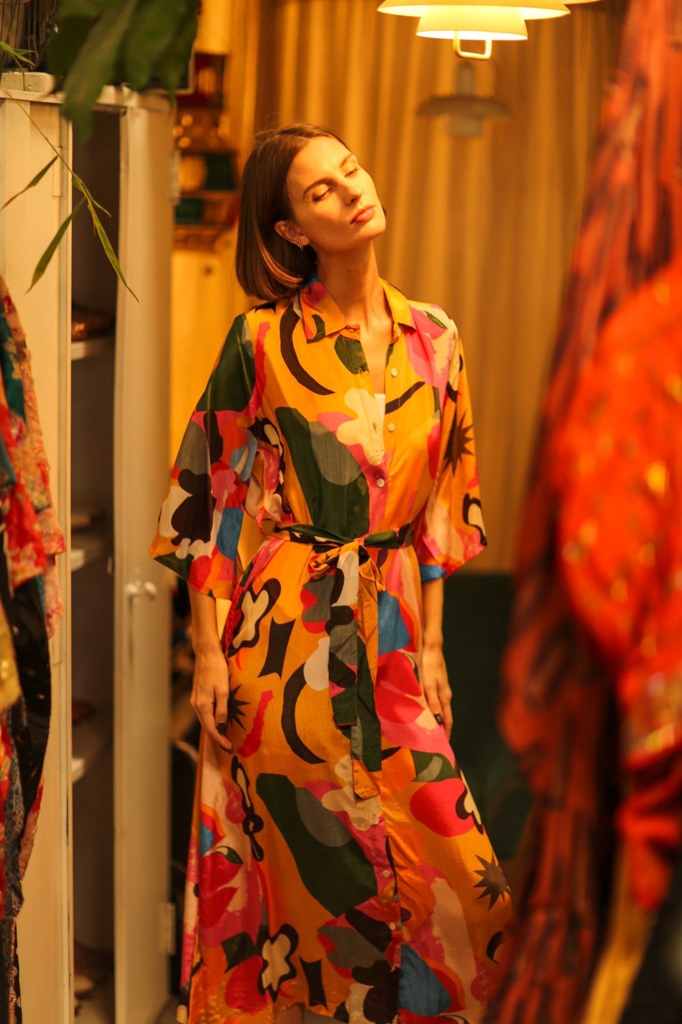 BUTTON DOWN SILK DRESS AEKI - MOMO STUDIO BERLIN - Berlin Concept Store - sustainable & ethical fashion