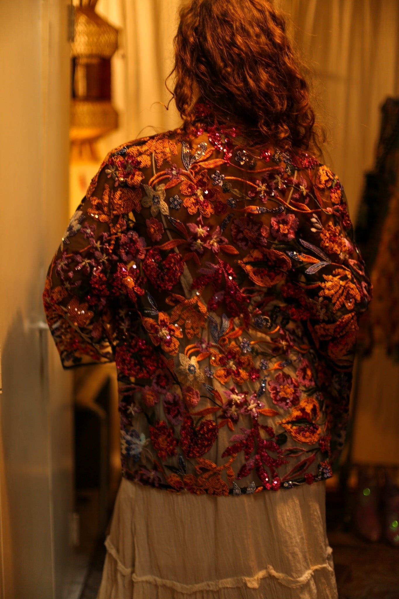 CARMEN SEQUINED EMBROIDERED SHORT KIMONO - MOMO STUDIO BERLIN - Berlin Concept Store - sustainable & ethical fashion