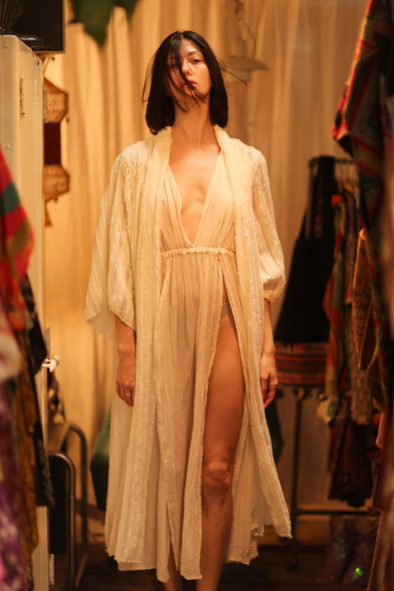 CREAM FRILL SEQUIN EMBROIDERED ISAI - MOMO STUDIO BERLIN - Berlin Concept Store - sustainable & ethical fashion