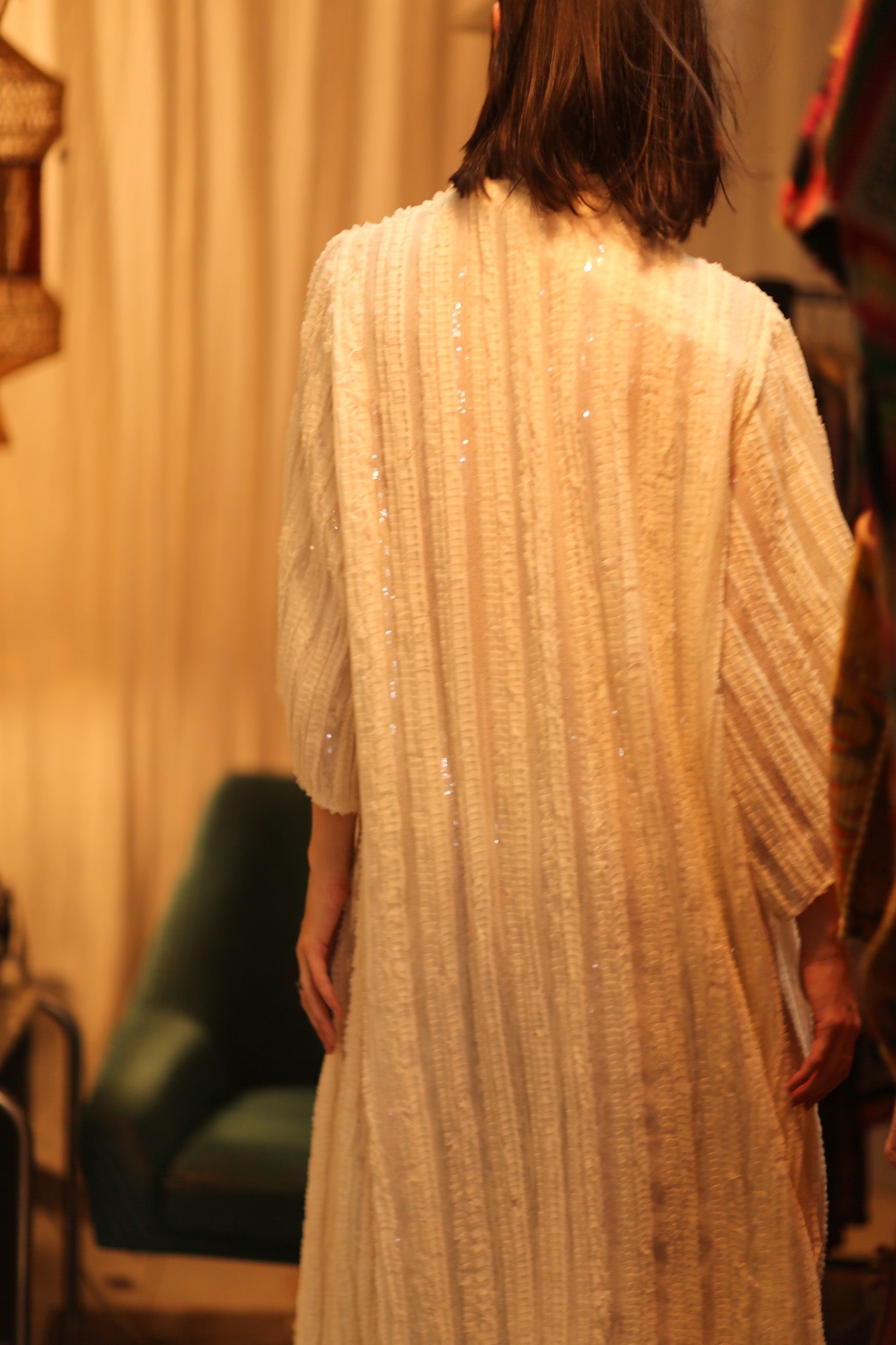 CREAM FRILL SEQUIN EMBROIDERED ISAI - MOMO STUDIO BERLIN - Berlin Concept Store - sustainable & ethical fashion