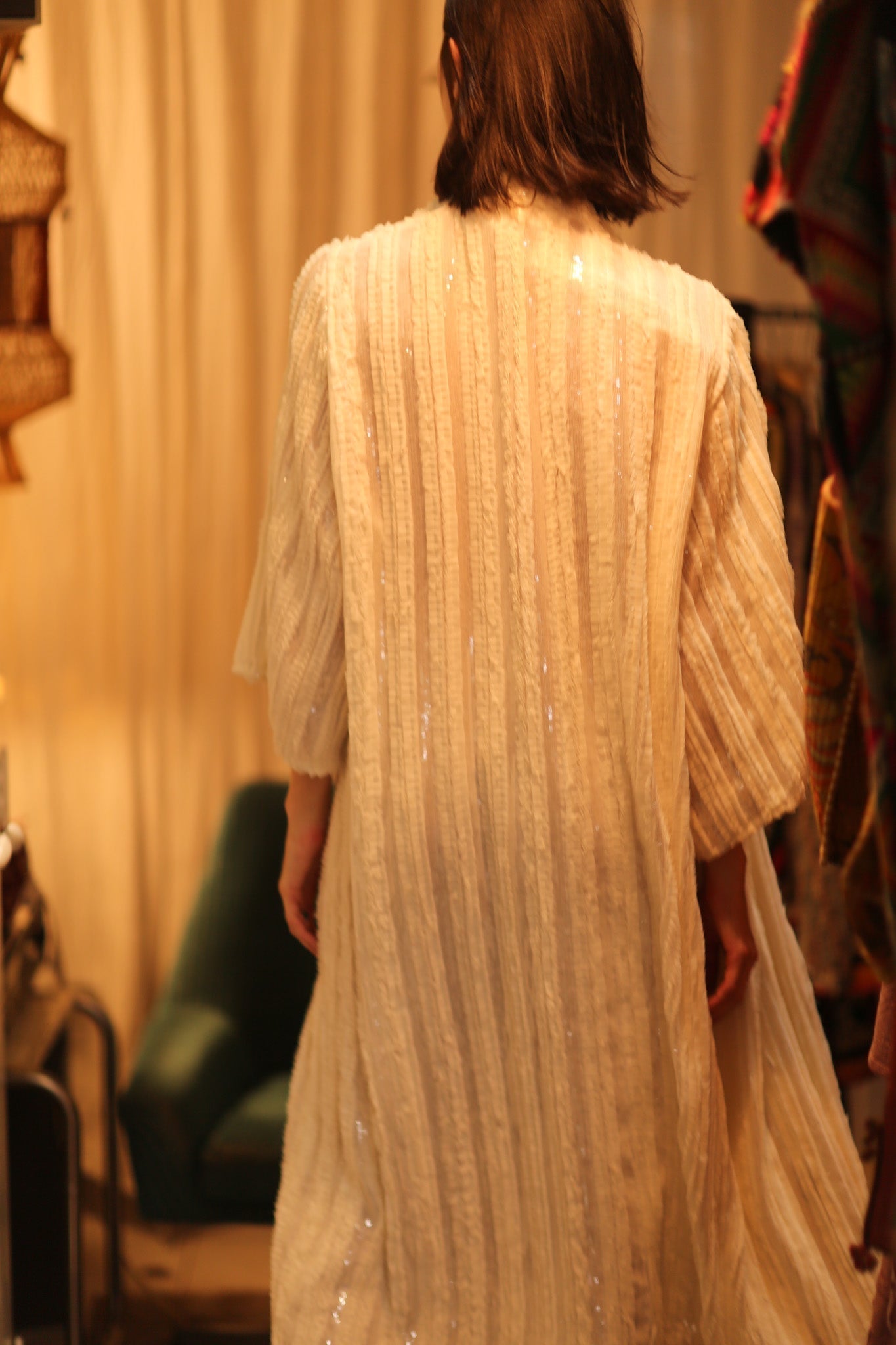 CREAM FRILL SEQUIN EMBROIDERED ISAI - MOMO STUDIO BERLIN - Berlin Concept Store - sustainable & ethical fashion