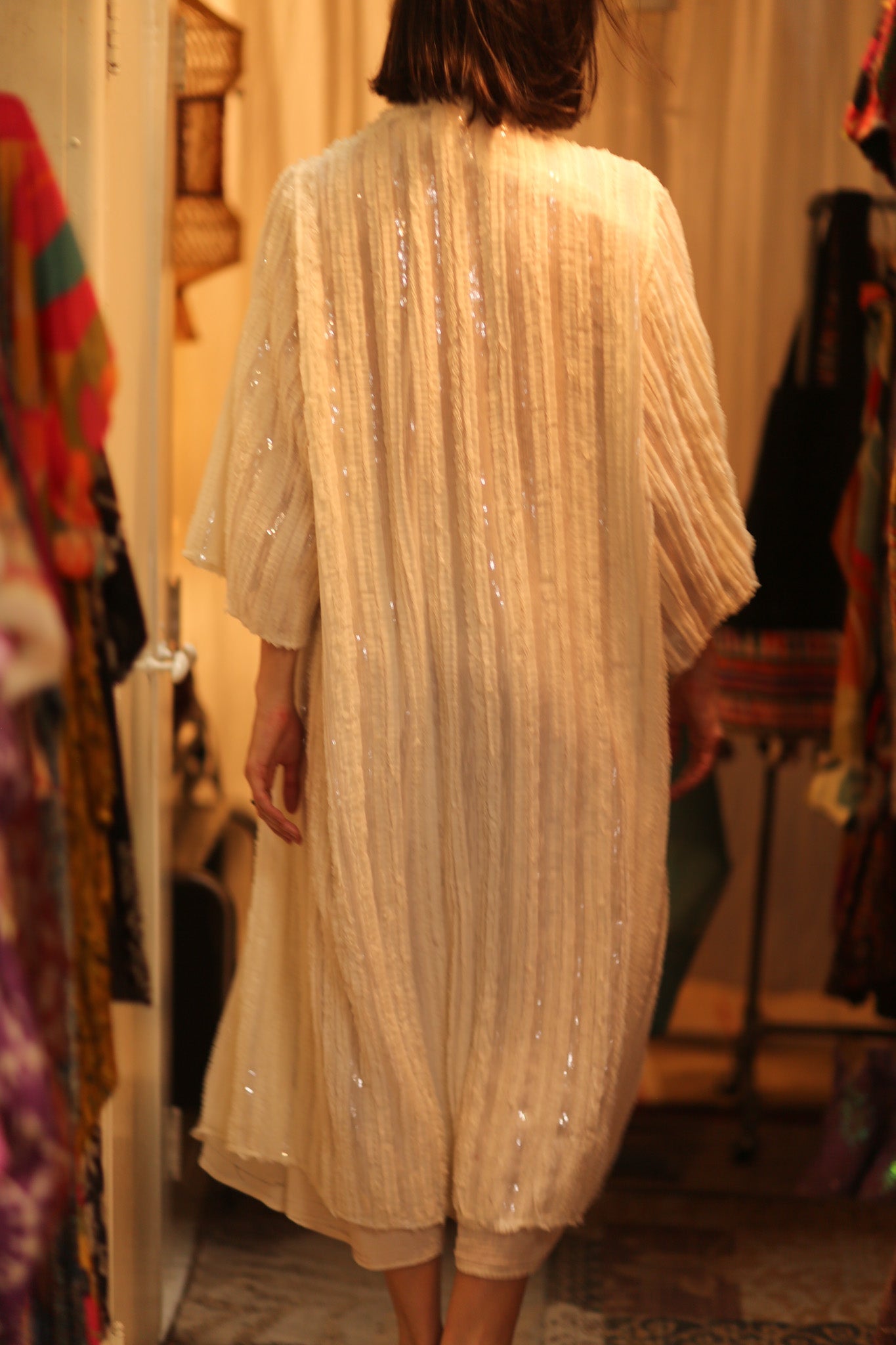 CREAM FRILL SEQUIN EMBROIDERED ISAI - MOMO STUDIO BERLIN - Berlin Concept Store - sustainable & ethical fashion