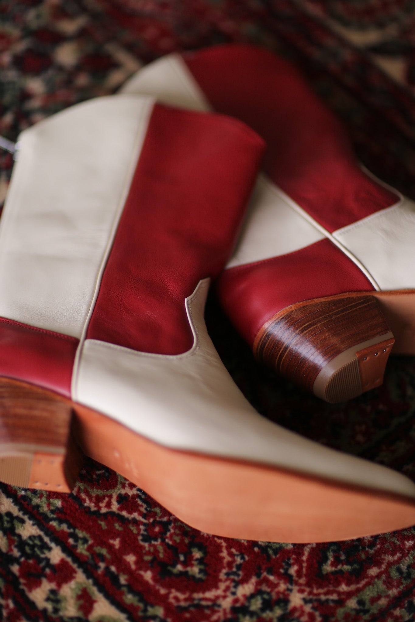 CREAM RED WESTERN BOOTS GUSTAV - MOMO STUDIO BERLIN - Berlin Concept Store - sustainable & ethical fashion