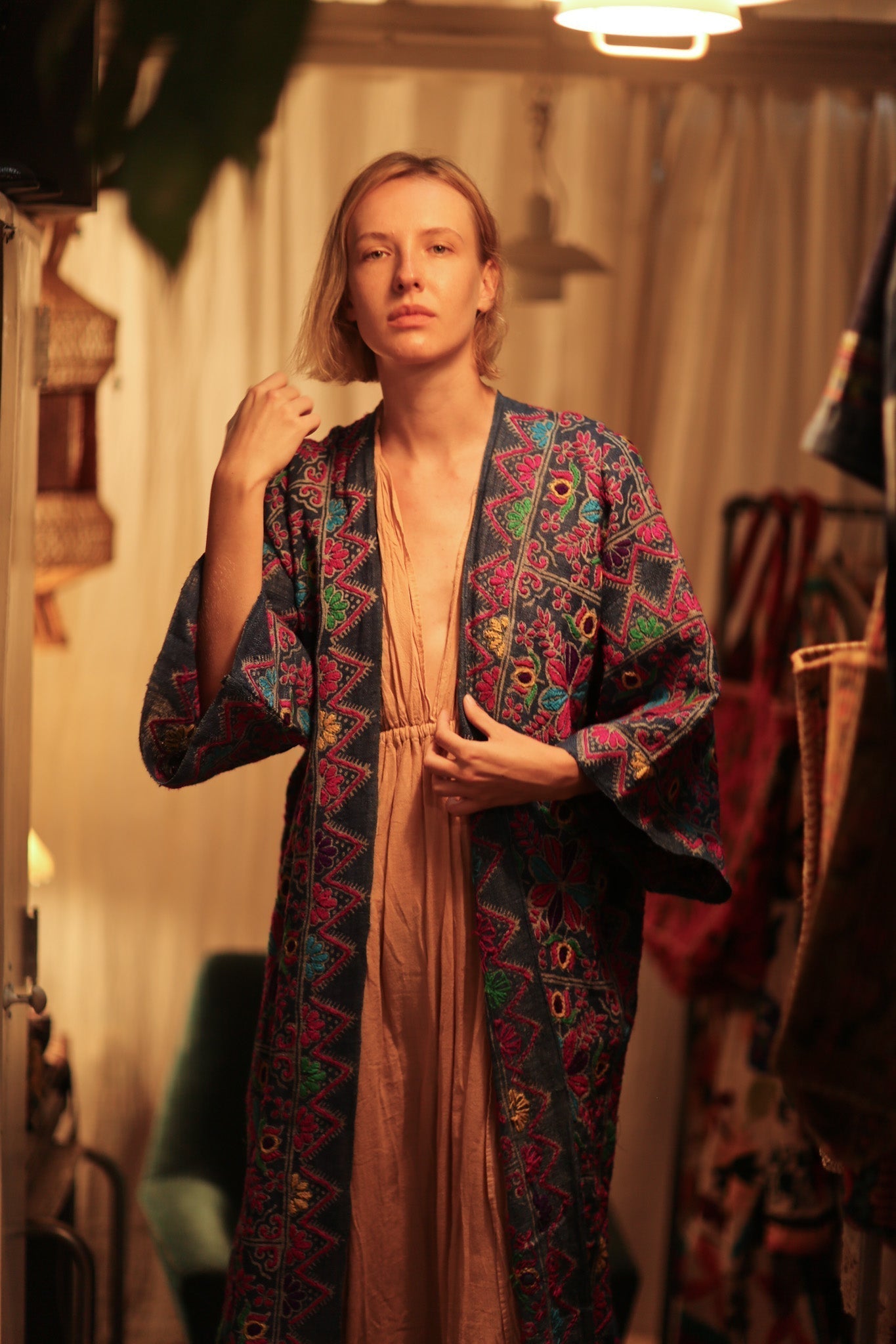 DUMA ARTISAN MADE EMBROIDERED KIMONO ZIGZAG - MOMO STUDIO BERLIN - Berlin Concept Store - sustainable & ethical fashion