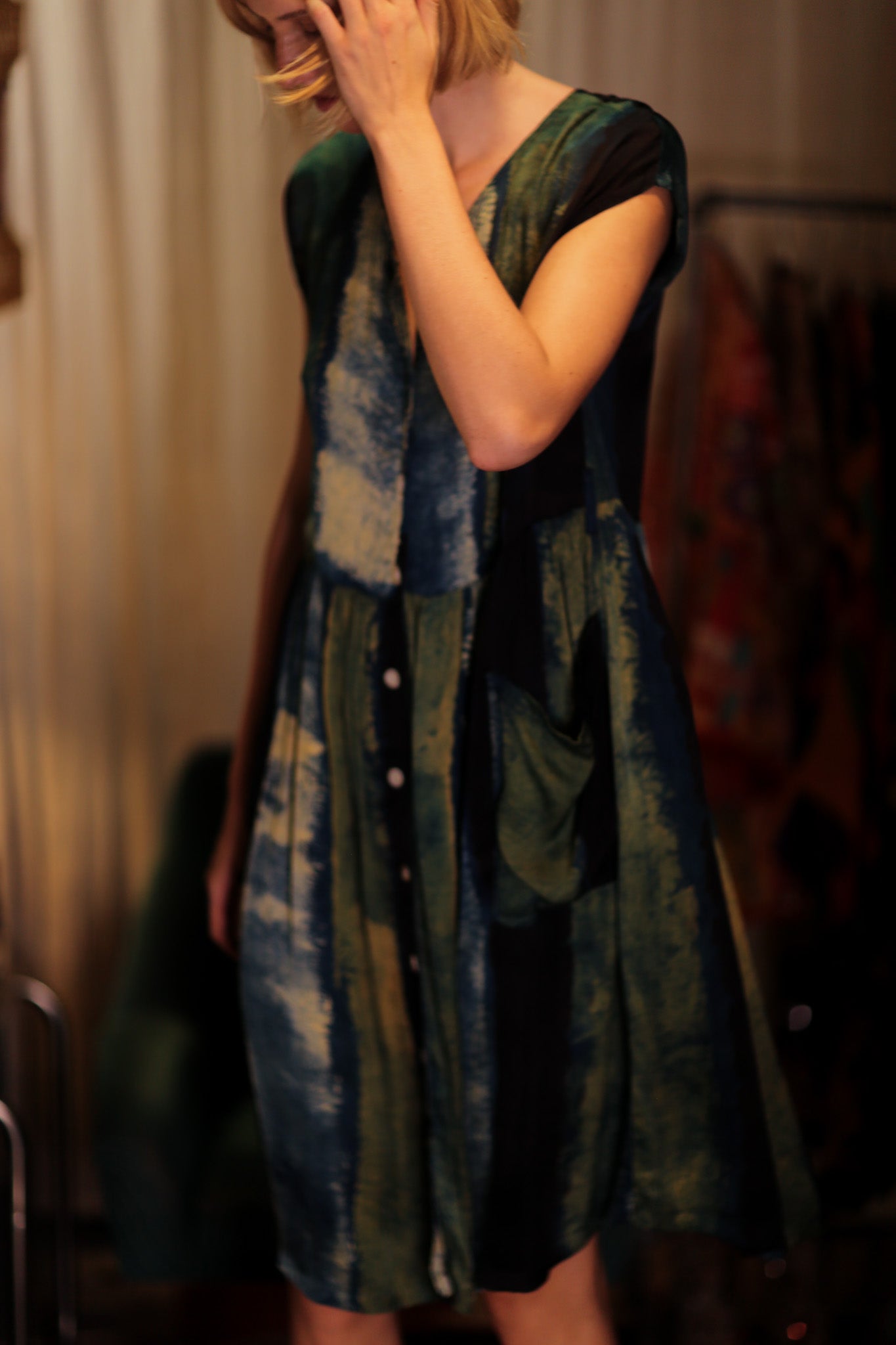 EDITH SILK DRESS BLUE STRIPE - MOMO STUDIO BERLIN - Berlin Concept Store - sustainable & ethical fashion