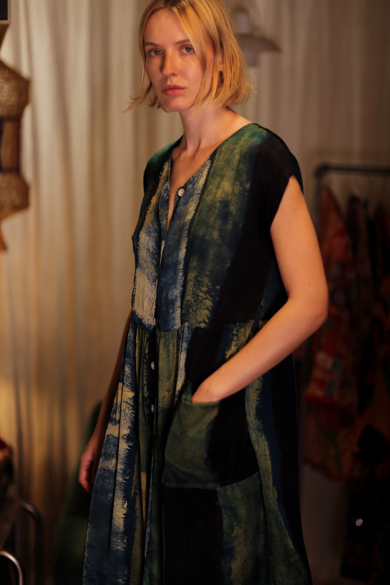 EDITH SILK DRESS BLUE STRIPE - MOMO STUDIO BERLIN - Berlin Concept Store - sustainable & ethical fashion