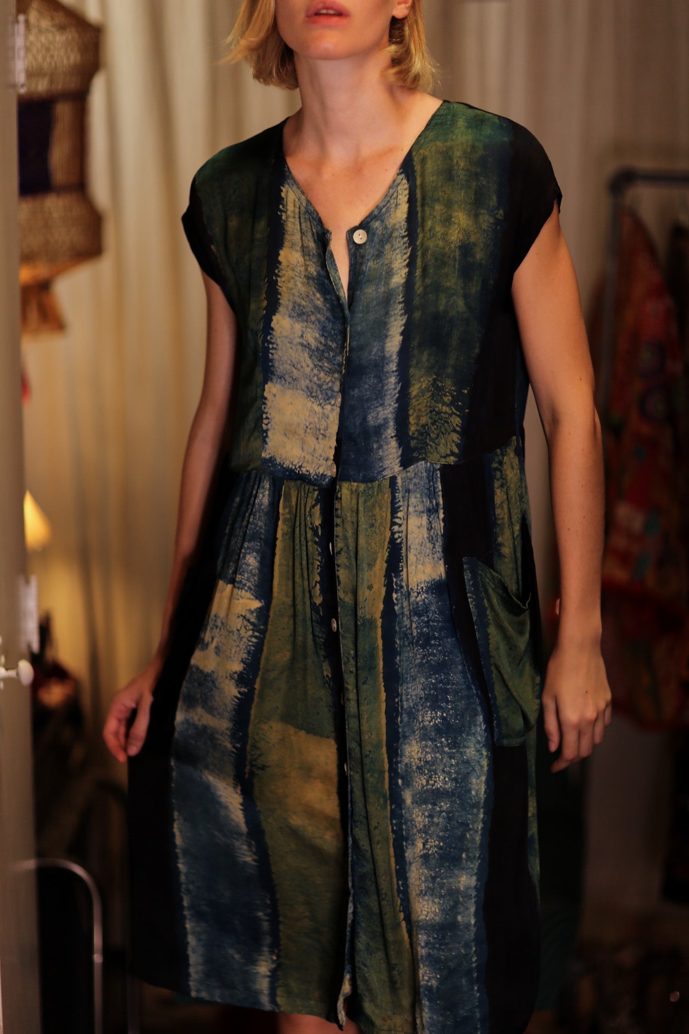 EDITH SILK DRESS BLUE STRIPE - MOMO STUDIO BERLIN - Berlin Concept Store - sustainable & ethical fashion