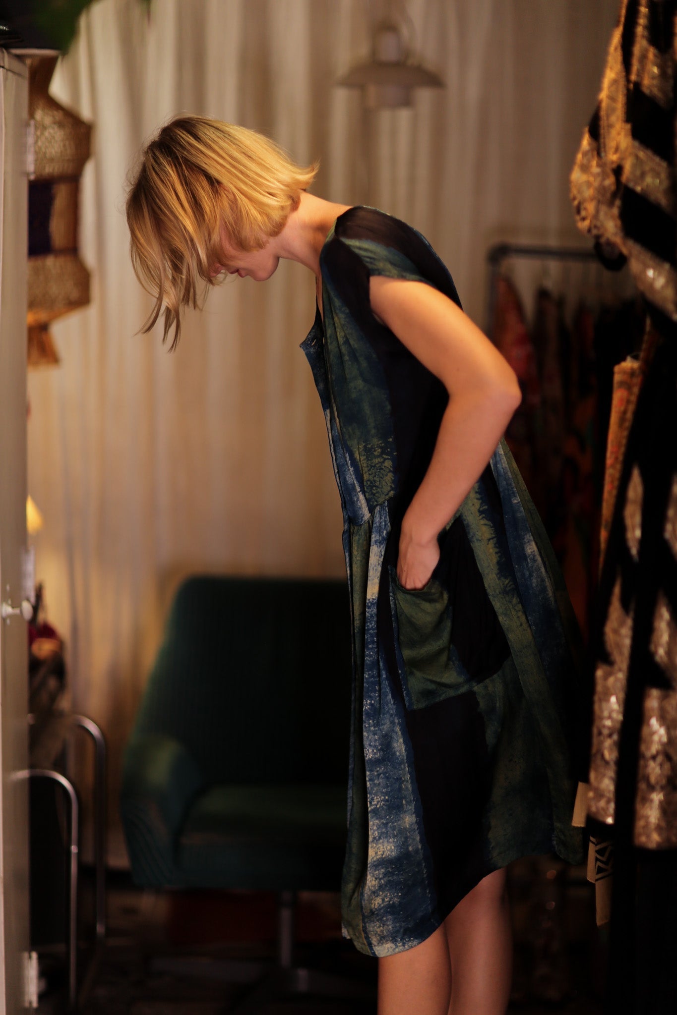 EDITH SILK DRESS BLUE STRIPE - MOMO STUDIO BERLIN - Berlin Concept Store - sustainable & ethical fashion