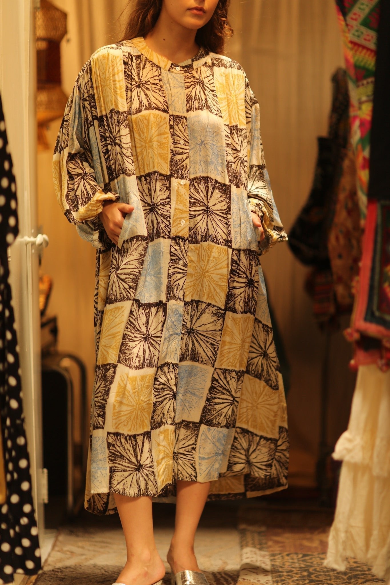 ELIZABETH SILK DRESS ANANAS PASTEL - MOMO STUDIO BERLIN - Berlin Concept Store - sustainable & ethical fashion