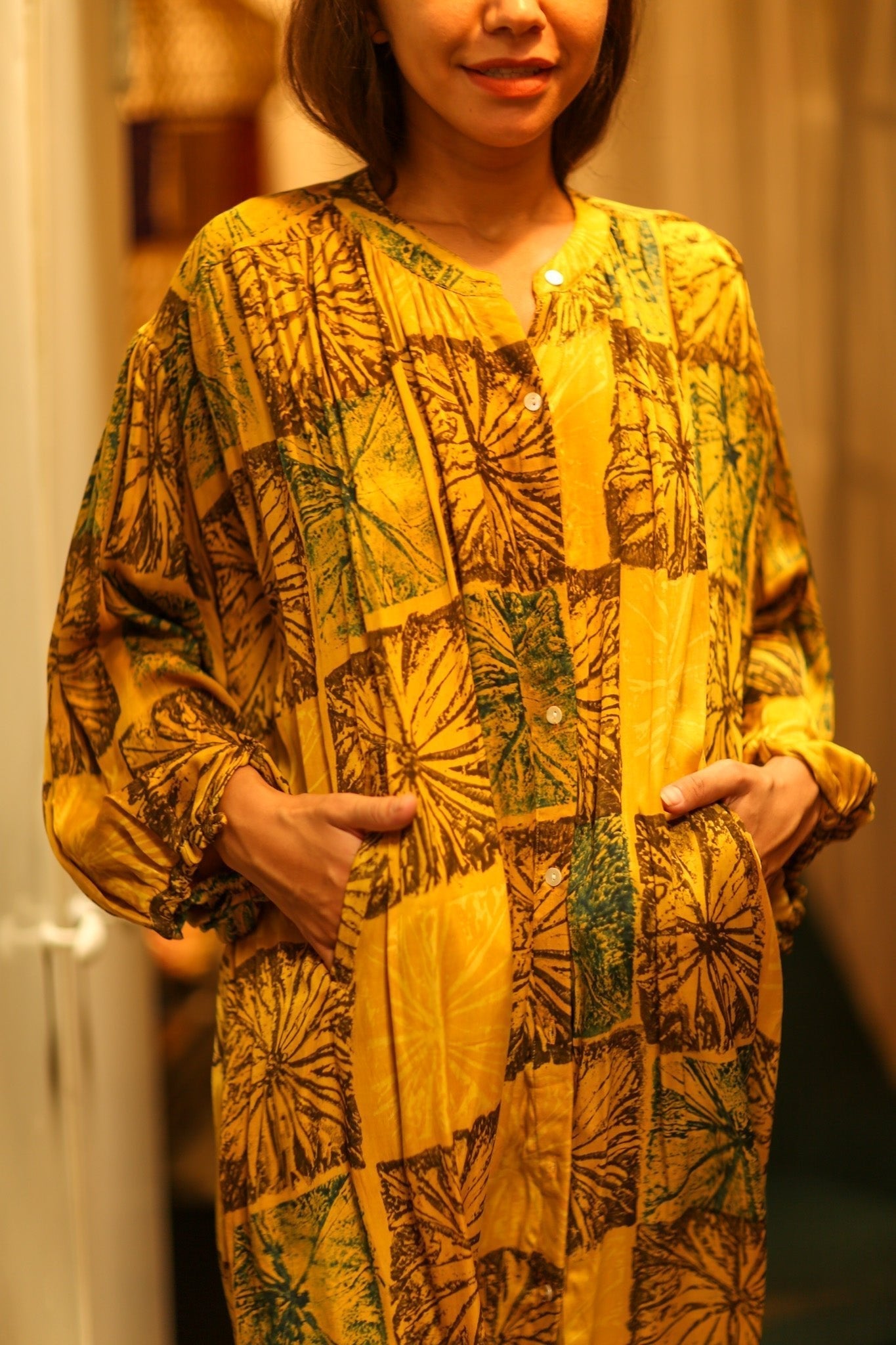 ELIZABETH SILK DRESS ANANAS YELLOW - MOMO STUDIO BERLIN - Berlin Concept Store - sustainable & ethical fashion
