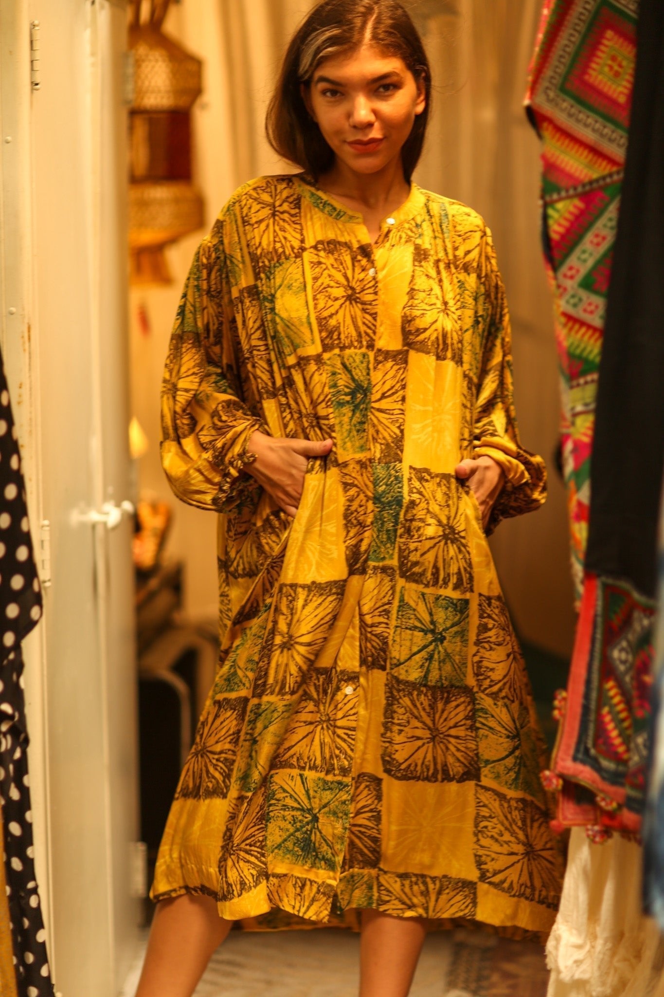 ELIZABETH SILK DRESS ANANAS YELLOW - MOMO STUDIO BERLIN - Berlin Concept Store - sustainable & ethical fashion