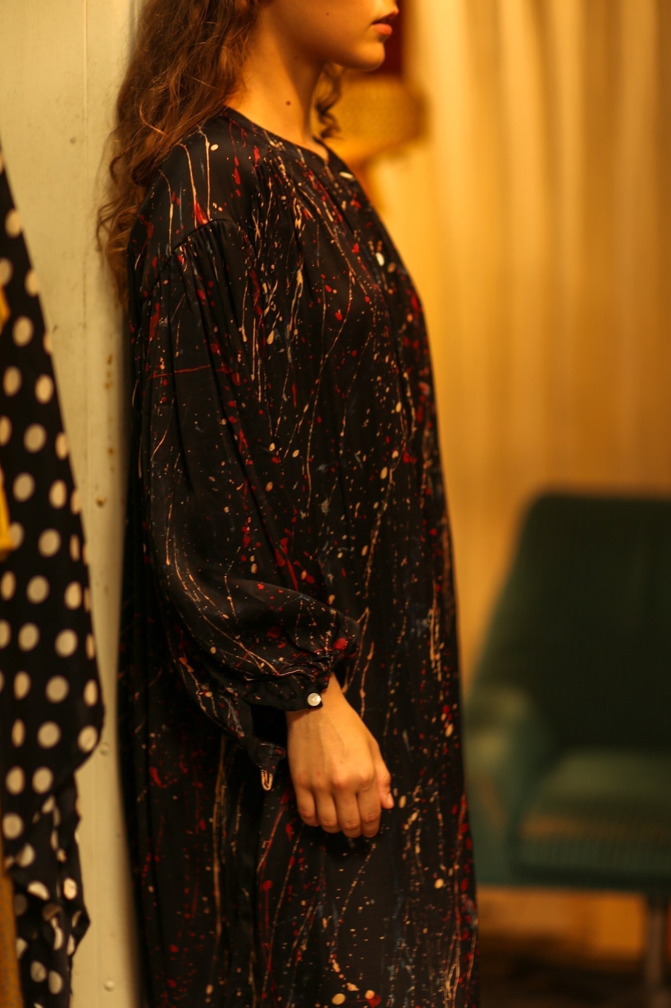 ELIZABETH SILK DRESS BLACK POLLOCK - MOMO STUDIO BERLIN - Berlin Concept Store - sustainable & ethical fashion