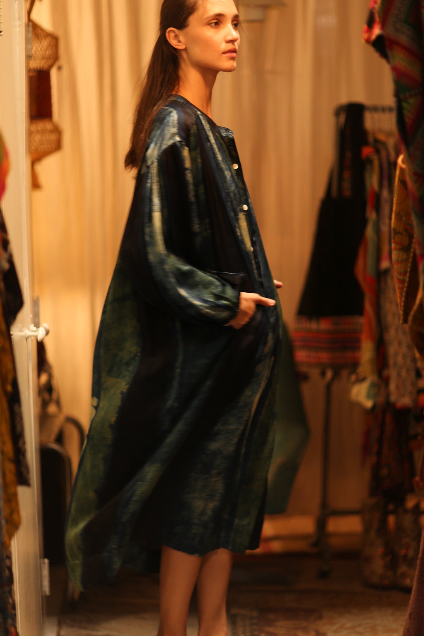 ELIZABETH SILK DRESS BLUE STRIPE - MOMO STUDIO BERLIN - Berlin Concept Store - sustainable & ethical fashion