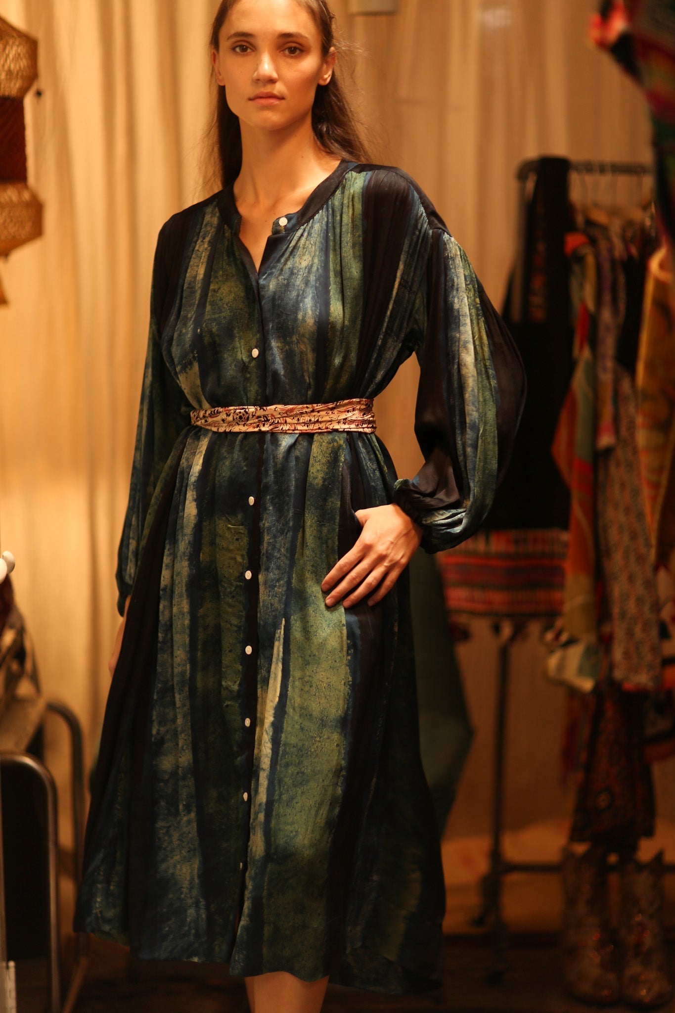 ELIZABETH SILK DRESS BLUE STRIPE - MOMO STUDIO BERLIN - Berlin Concept Store - sustainable & ethical fashion