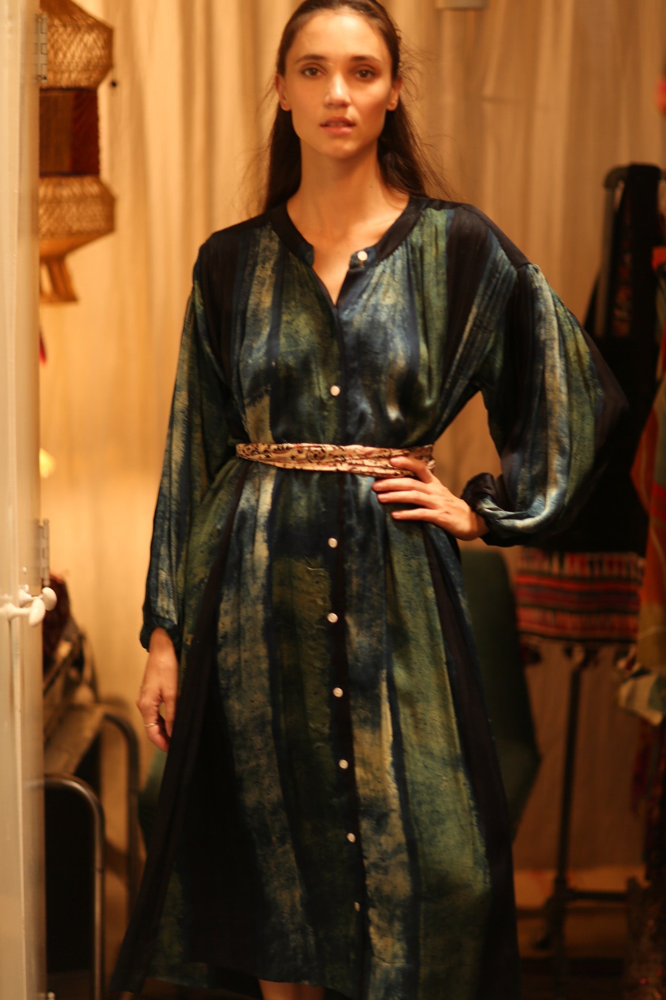 ELIZABETH SILK DRESS BLUE STRIPE - MOMO STUDIO BERLIN - Berlin Concept Store - sustainable & ethical fashion