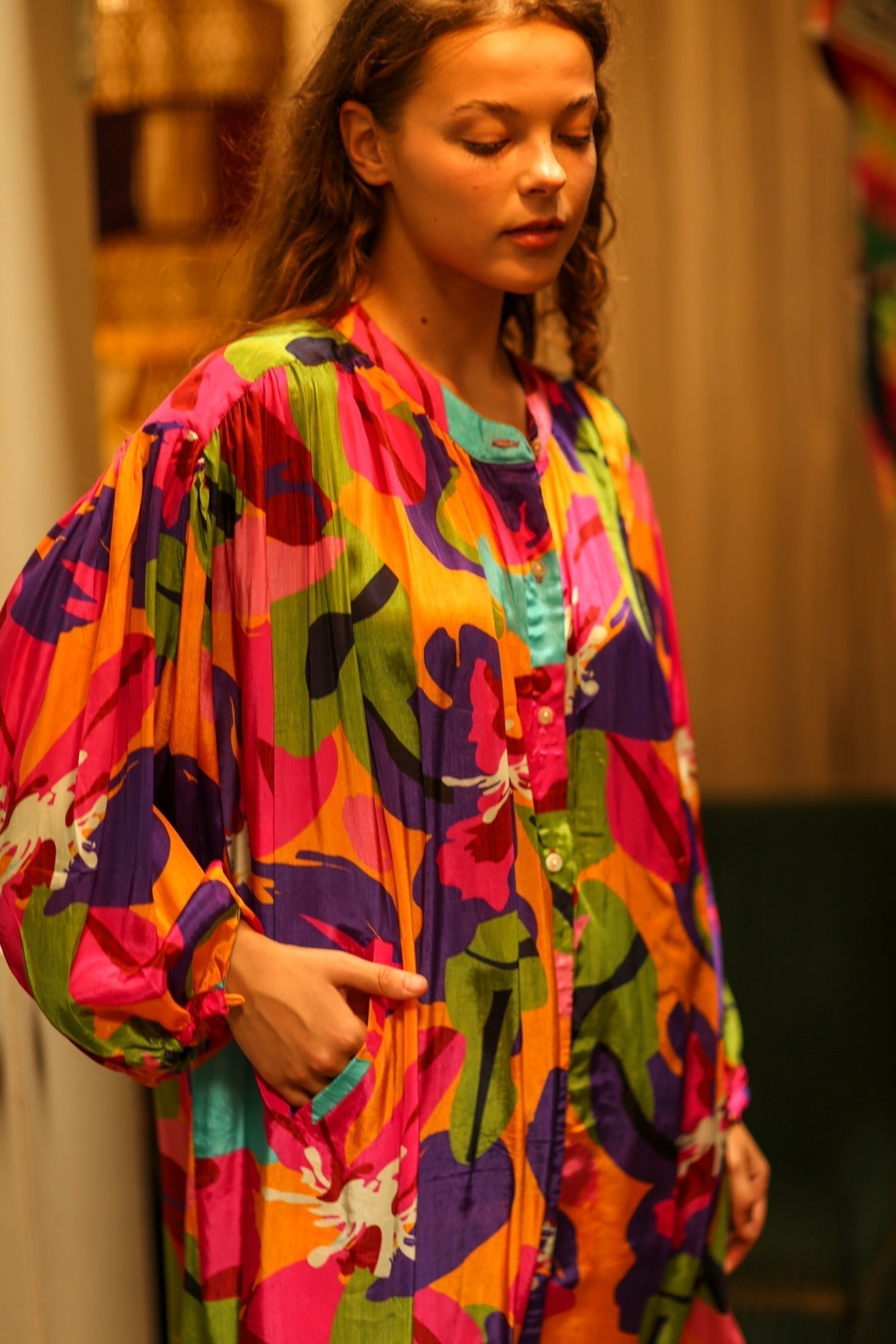 ELIZABETH SILK DRESS COLOR BOMB - MOMO STUDIO BERLIN - Berlin Concept Store - sustainable & ethical fashion