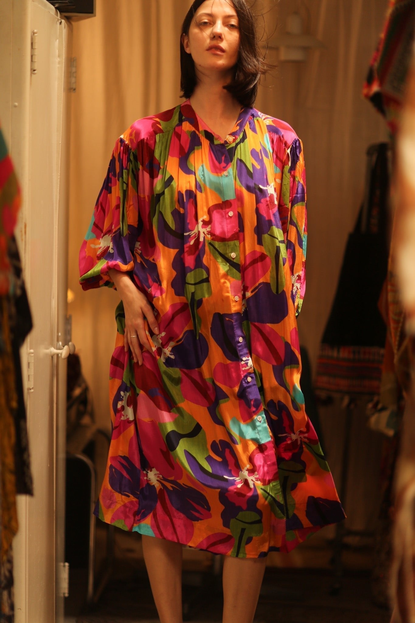 ELIZABETH SILK DRESS COLOR BOMB - MOMO STUDIO BERLIN - Berlin Concept Store - sustainable & ethical fashion