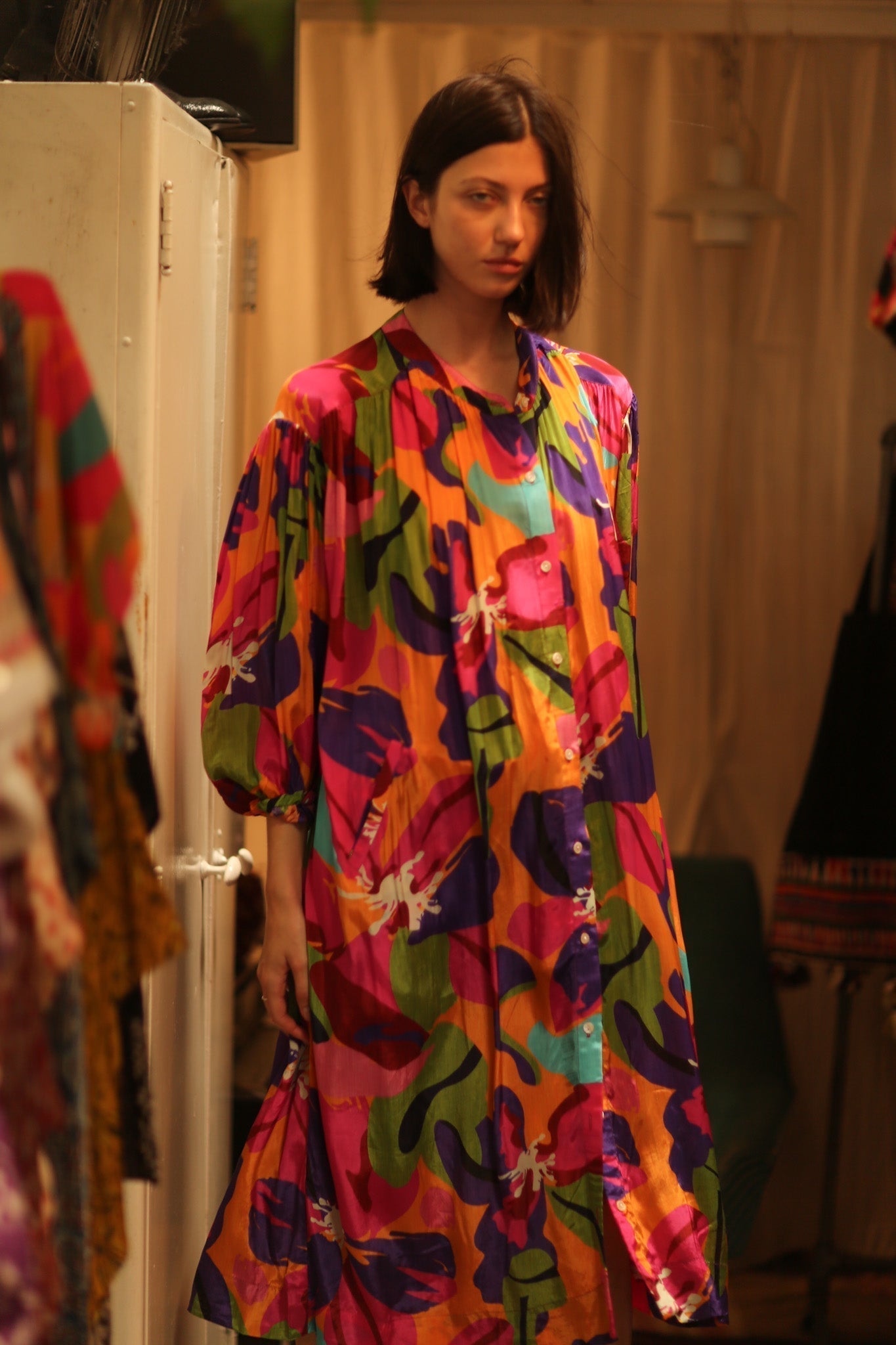 ELIZABETH SILK DRESS COLOR BOMB - MOMO STUDIO BERLIN - Berlin Concept Store - sustainable & ethical fashion
