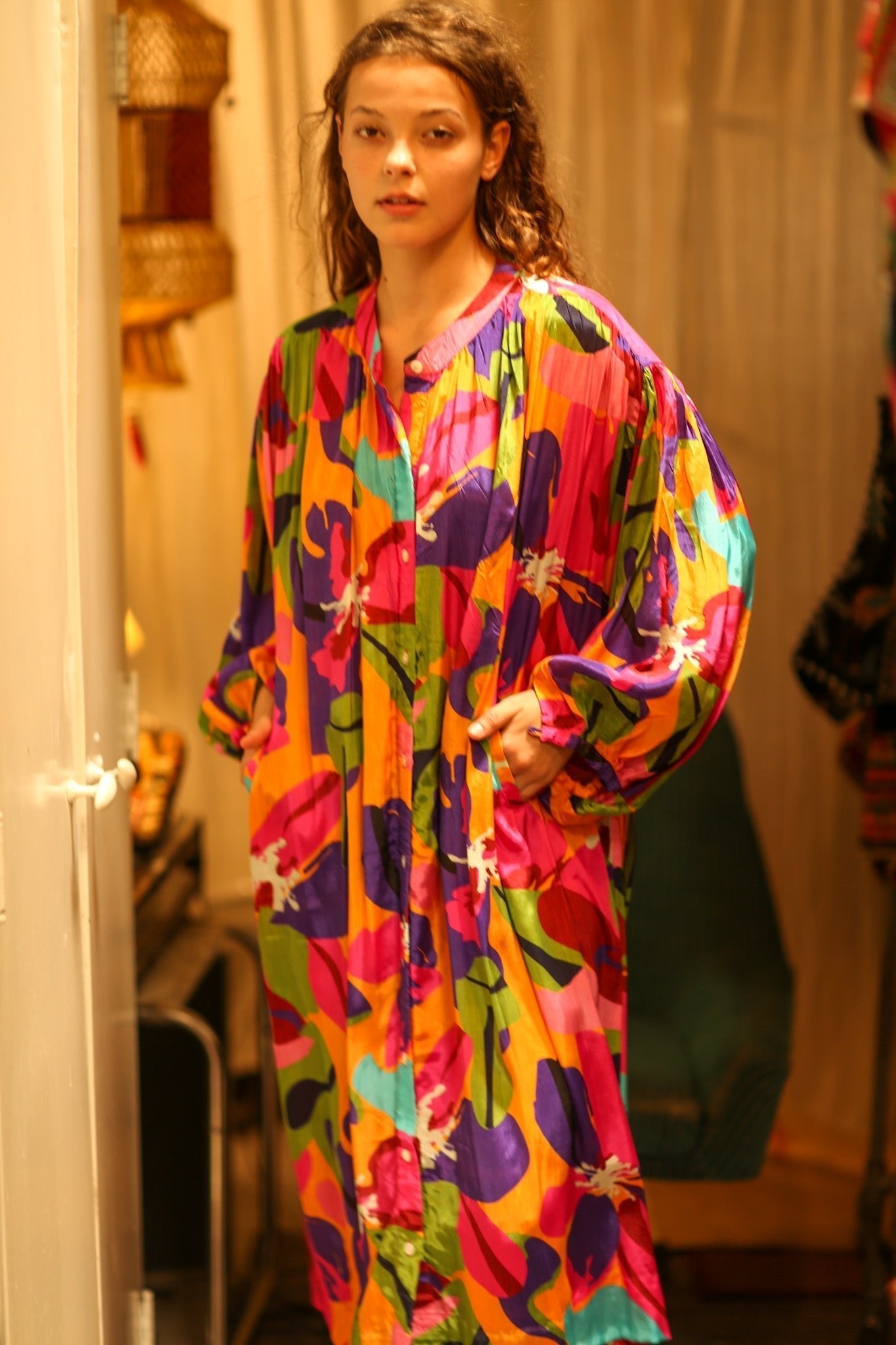 ELIZABETH SILK DRESS COLOR BOMB - MOMO STUDIO BERLIN - Berlin Concept Store - sustainable & ethical fashion