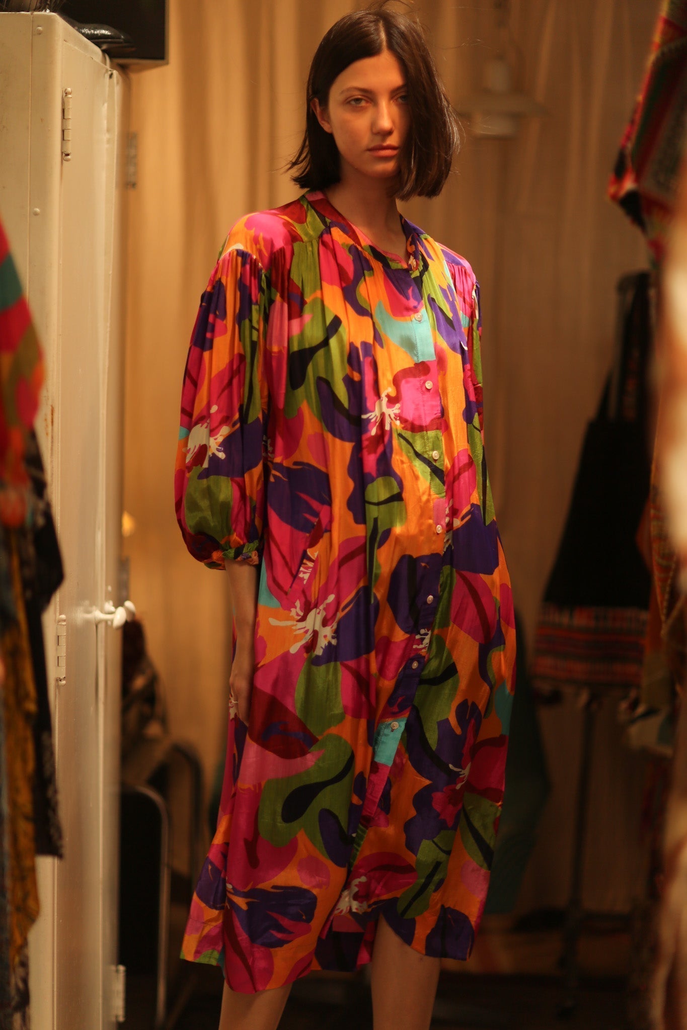 ELIZABETH SILK DRESS COLOR BOMB - MOMO STUDIO BERLIN - Berlin Concept Store - sustainable & ethical fashion