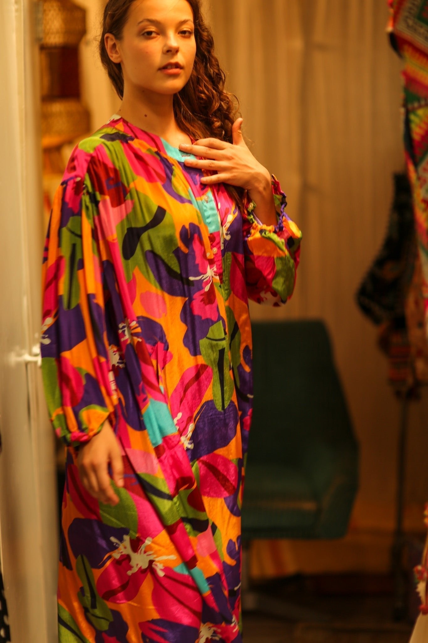 ELIZABETH SILK DRESS COLOR BOMB - MOMO STUDIO BERLIN - Berlin Concept Store - sustainable & ethical fashion