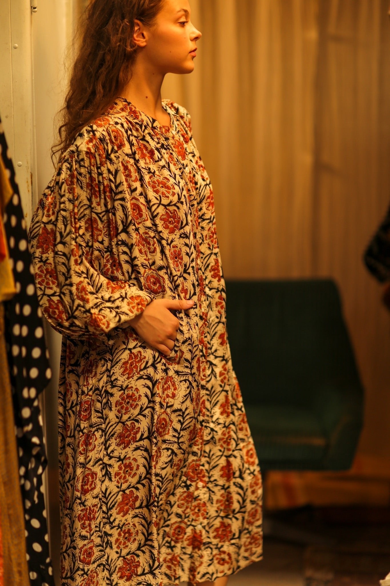 ELIZABETH SILK DRESS MUGHAL BLACK AND RED - MOMO STUDIO BERLIN - Berlin Concept Store - sustainable & ethical fashion